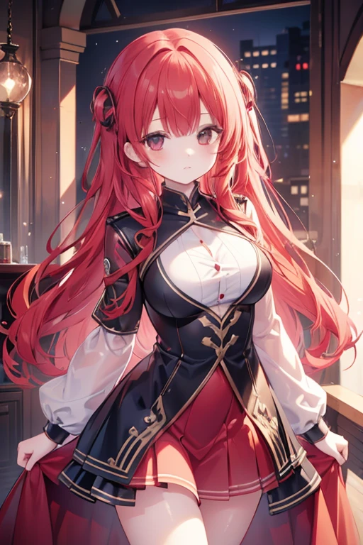 red hairs,　Curly Twin,（Girl has her back to the camera：1.3），Cinematic lighting, hyper HD, masutepiece, Best Quality, Super Detail, hight resolution, hightquality