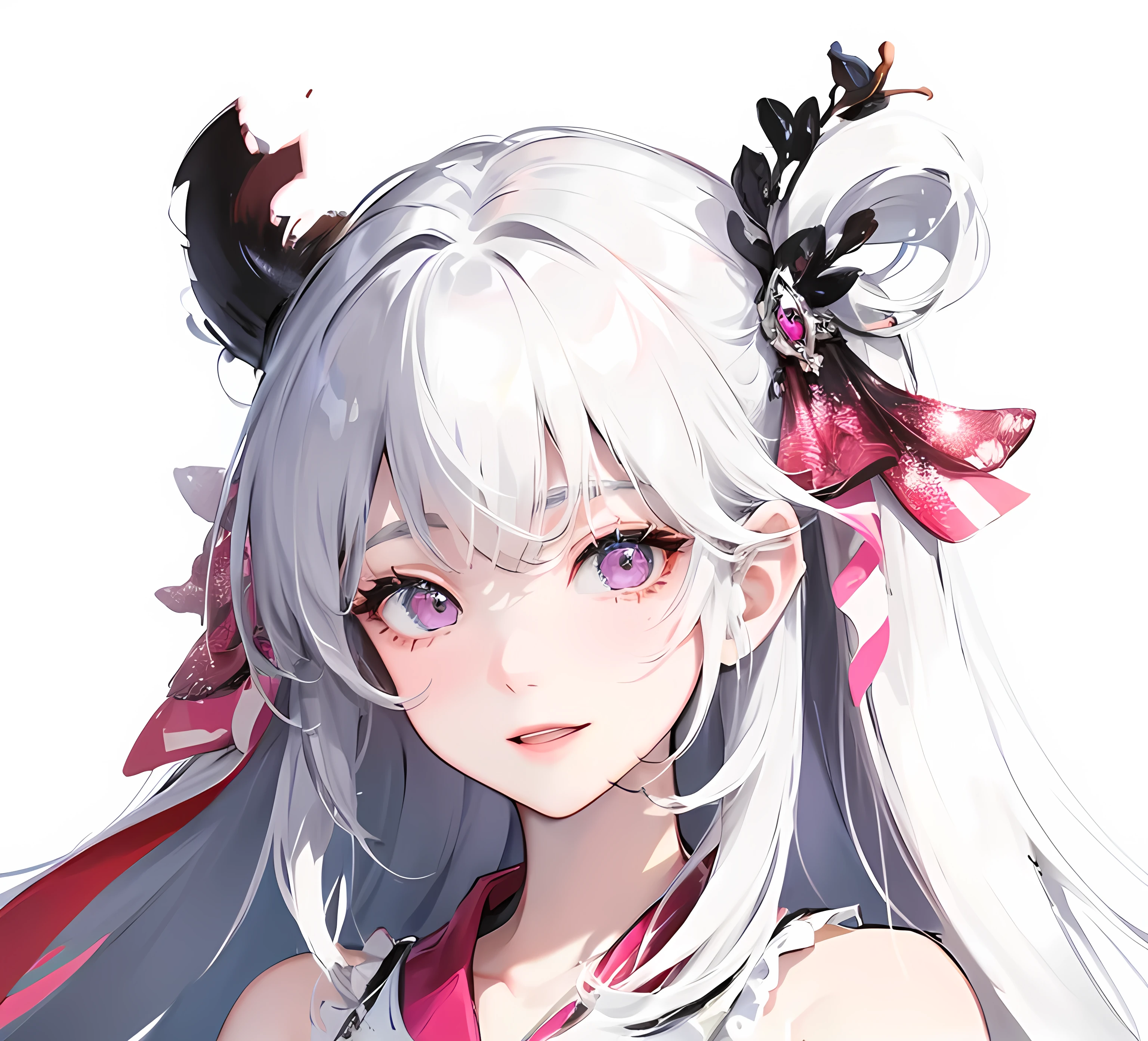 high resolution、high quality、Gray Hair、Pink Tree Eyes、Corner decoration、Adult female、Winning spirit、aggressive、smile、Mature、sexy、Bold