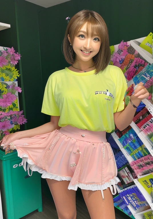 a close inp of a person wearing a skirt and a shirt, h. in. d, magazine photo from 2007, Cute Decora Rainbow Core, harinmi, rei hiroe, tsinbasa nakai's style, takeyinki kanda, rena noinnen style 3/4, yami kawaii, Stop 4 *, shikamimi