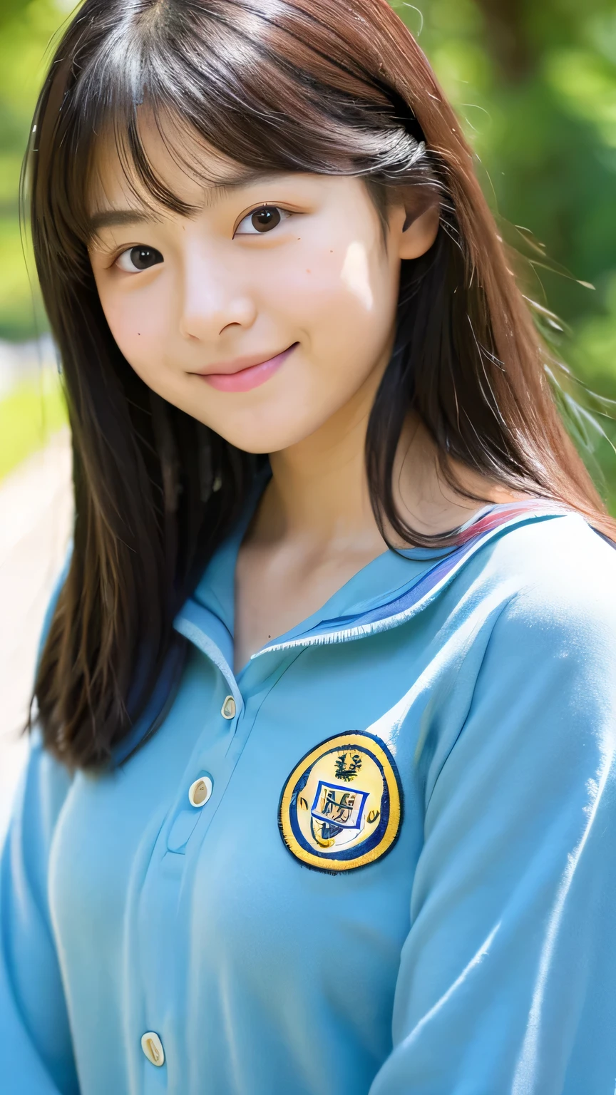 masterpiece High resolution Female student Delicate face very cute natural atmosphere boyish s old Shortcuts Dimples Mole Tanuki face No sleeve Are standing