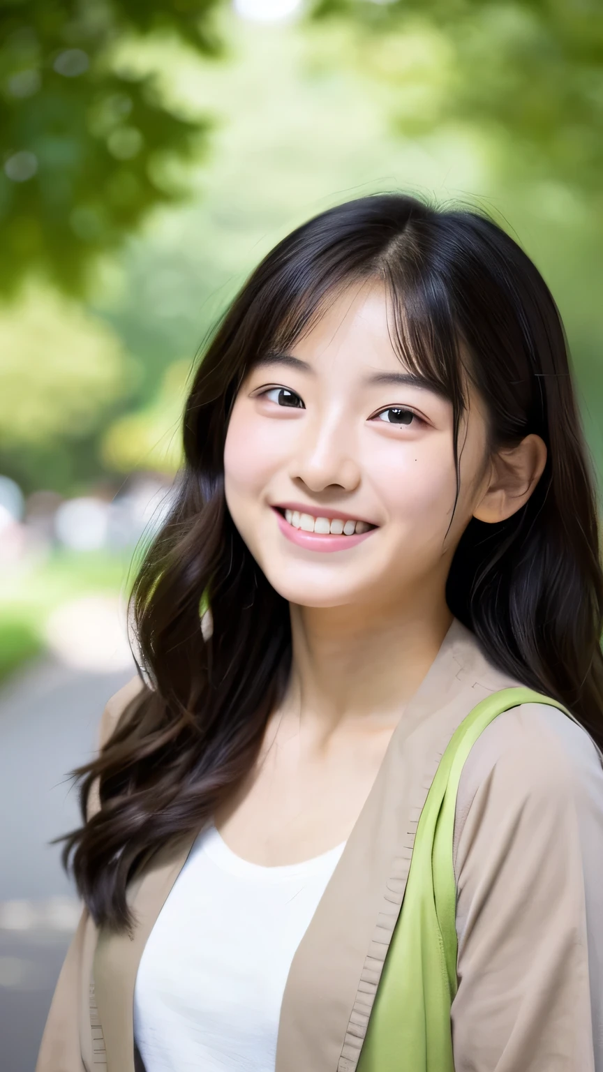 masterpiece High resolution Female student Delicate face very cute natural atmosphere boyish 16 years old Shortcuts Dimples Mole Tanuki face No sleeve Open your mouth wide You're kidding
