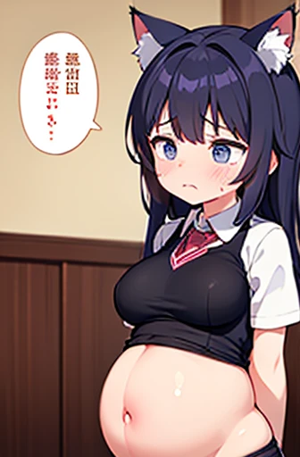 Have cat ears、work、Looks very painful、Small face、、Very embarrassed look、Big Breasts、Very impatient、Trembling、Sweating、Are pregnant、disease、abdomen、Fixed、abdomen、Wearing a uniform、Show your belly、One Girl