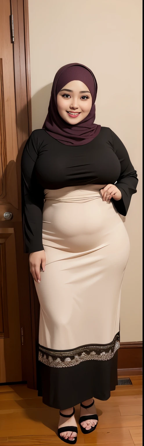 (iu:0.8), RAW, Best quality, high resolution, Masterpiece: 1.3, Beautiful hijabi bbw chubby malay women ,big eyes, perfect nose, perfect bbw body, , big breast, Masterpiece, smile teeth. Full body