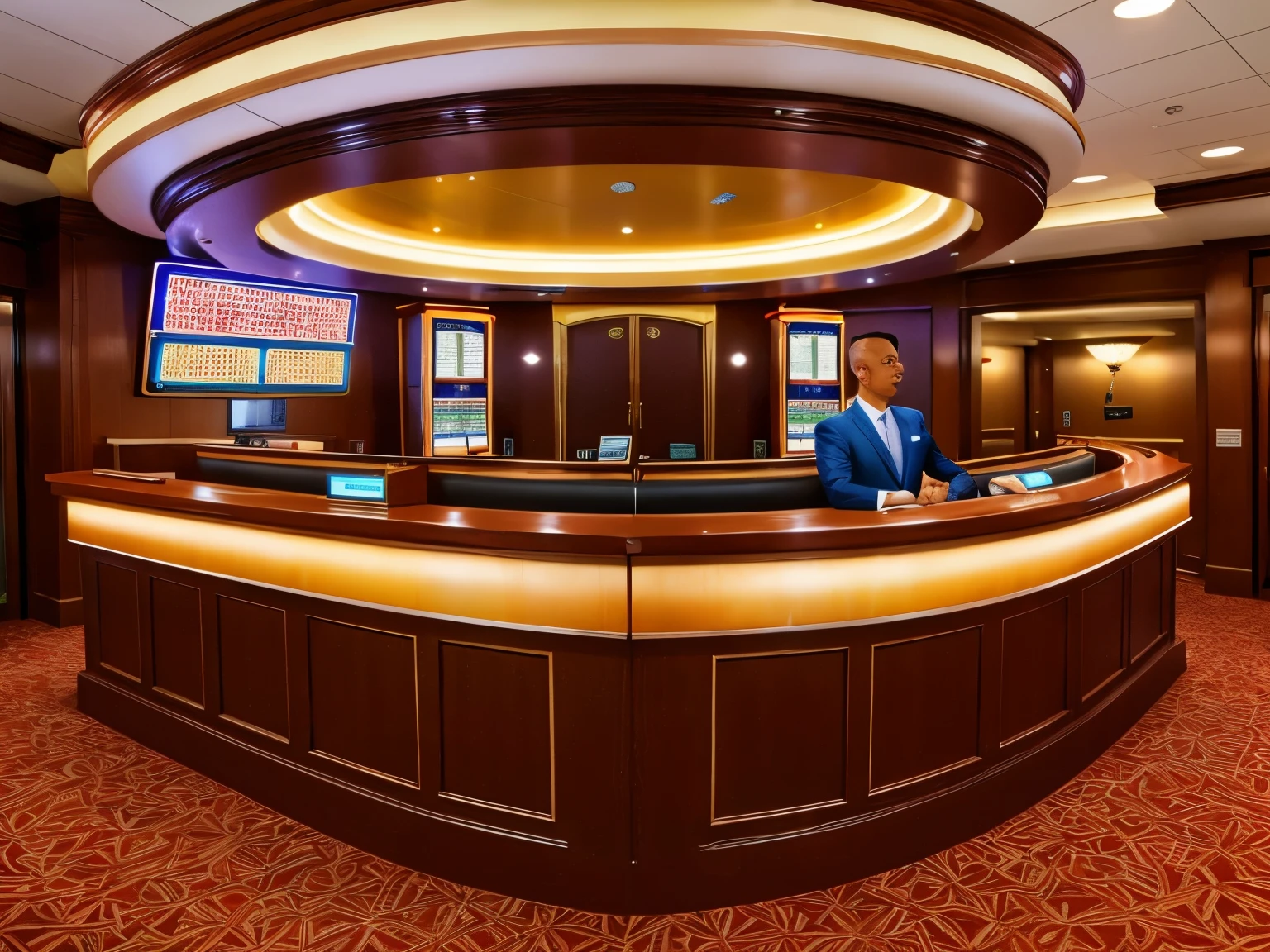 Casino reception counter