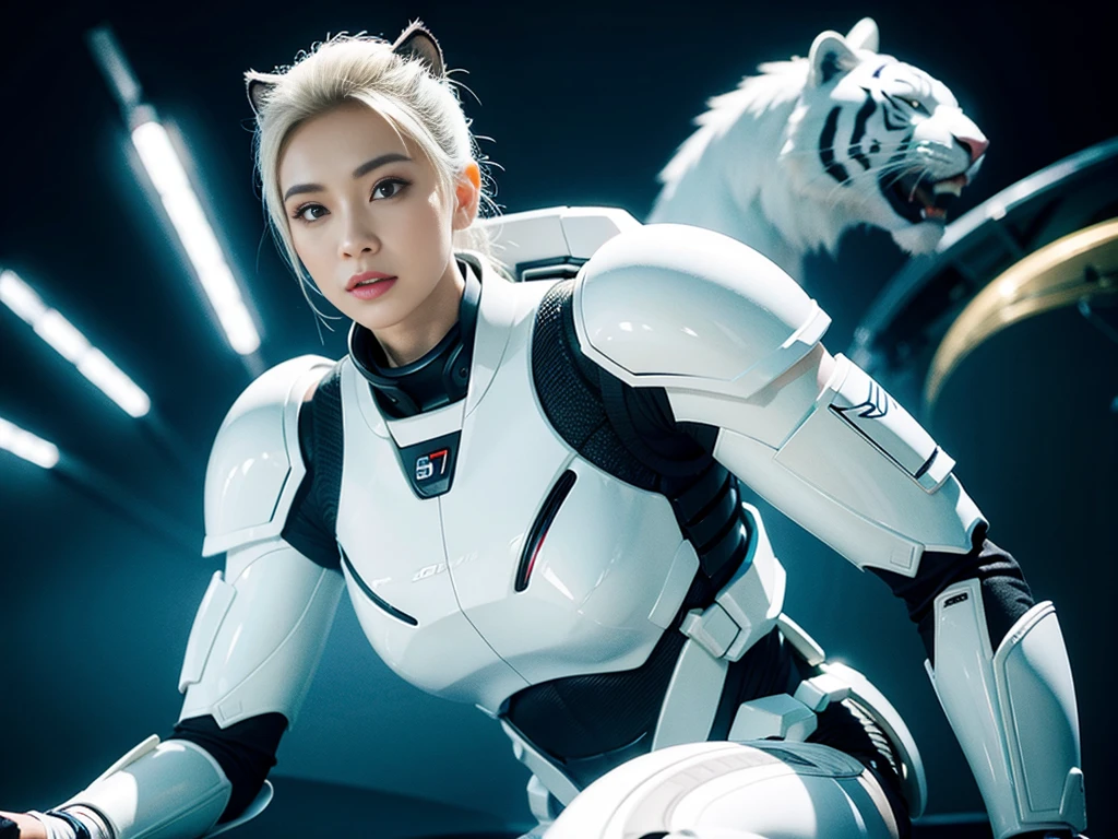 Sci-fi Bionic White Tiger
