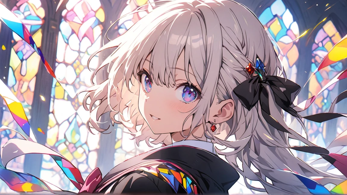 (masterpiece, highest quality, highest quality,Official Art, beautifully、beautiful:1.2),(1 girl:1.3), 1 girl BREAK stained glass art, Colored Glass, Lead wire, Light transmission BREAK vivid colors, Intricate Design, Luminous effect, Spiritual atmosphere、(Beautiful Anime)