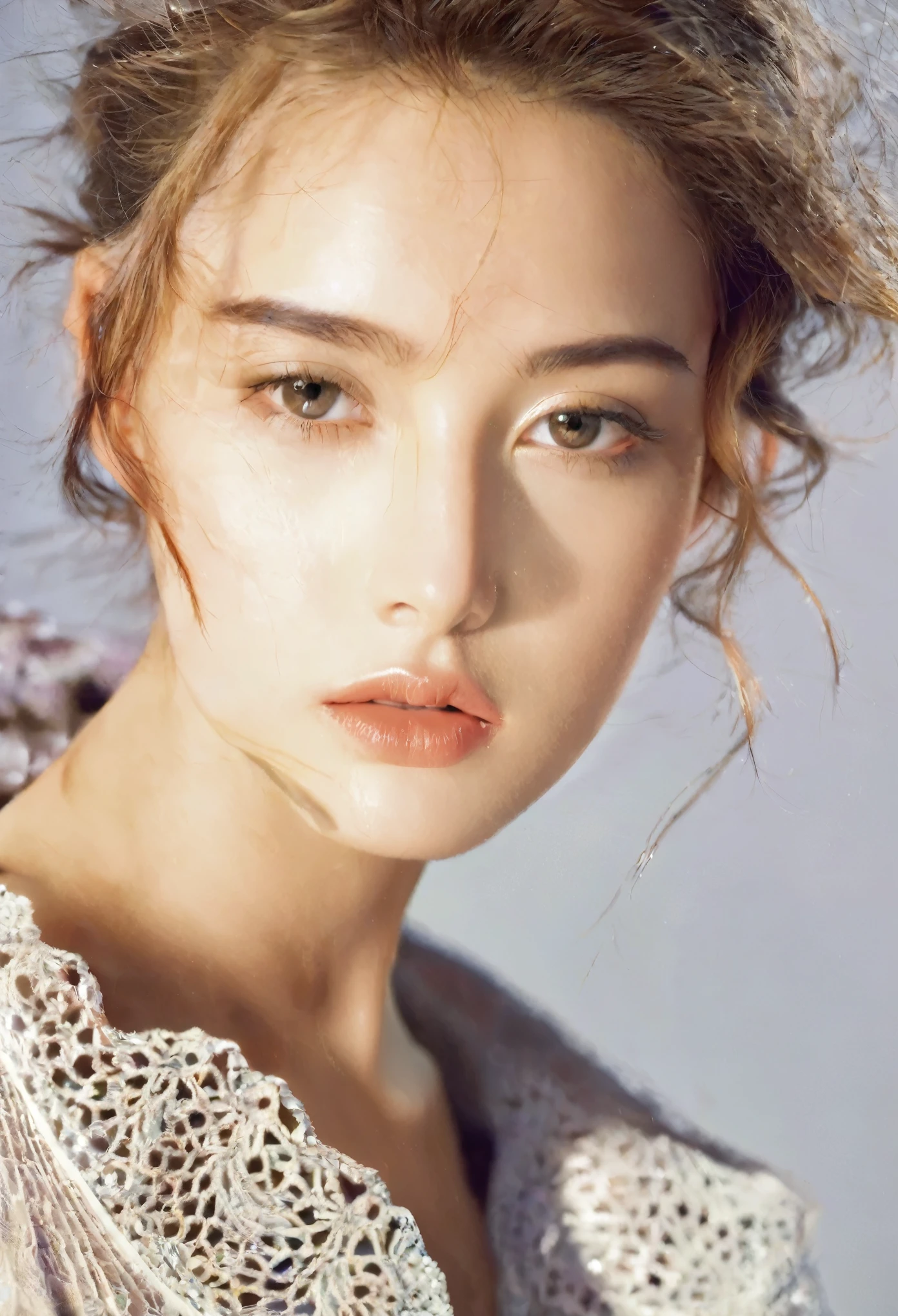 Fashion model 25 years old,(Delicate face),(Highly defined faces),