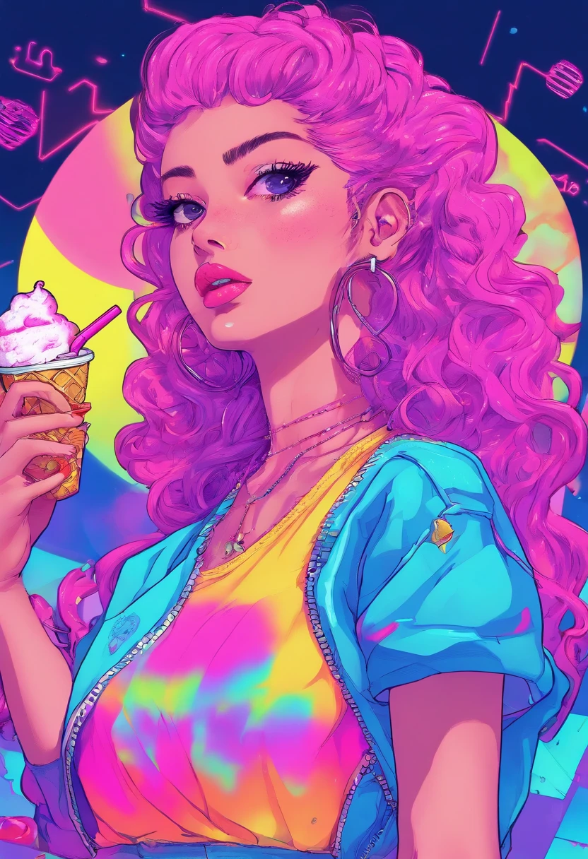 Raised to be sexy,Dressed too lightly,Medium Breast,Teenage Girls,R18、Eating an ice cream