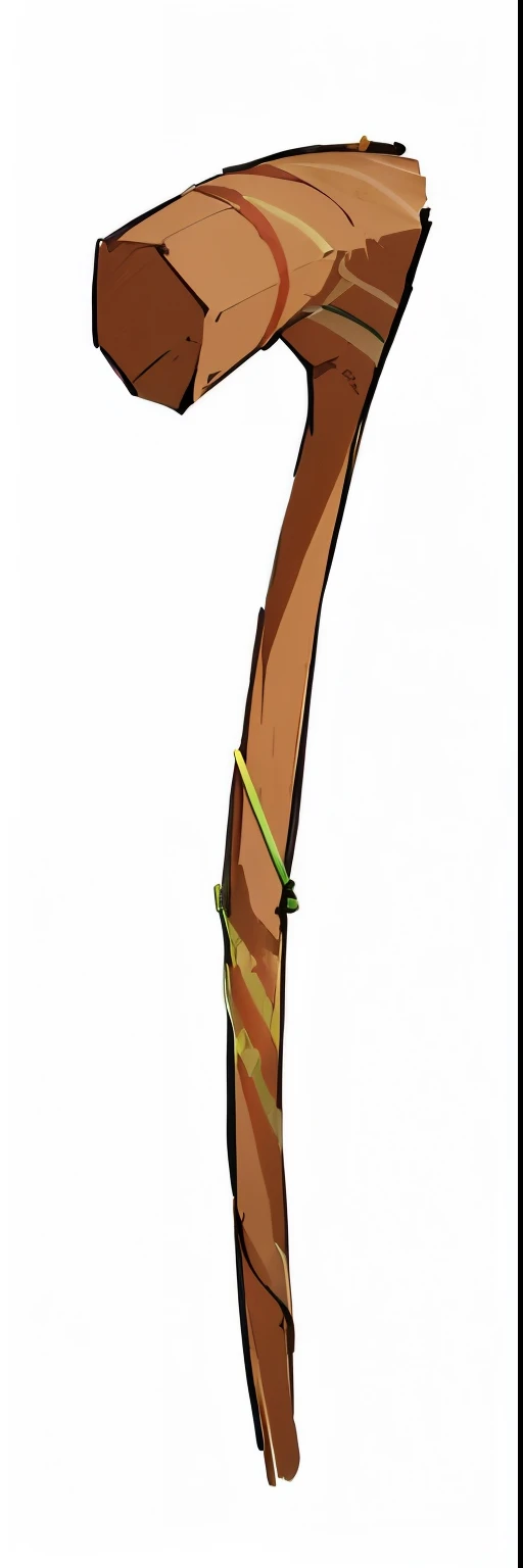 Cartoon image of a brown and green striped stick with a green stripe, Long nose holding a magic wand, Wooden stick, magic Wooden stick, Dragon Staff, holding a Wooden stick, magic longbow, Dragon Staff, single long stick, fire staff, Magic Wand, Holding a thick stick, Ridge, She holds a long staff, a tall tree
