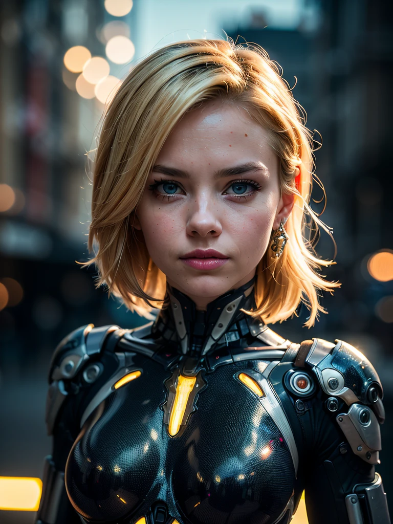(skin dents:1.5), realistic, realistic, (masterpiece:1.5), concept art, intricate details, very detailed, realistic, octane rendering, 8k, unreal engine, dynamic pose, highest quality, High resolution, (realistic face:1.1), (hyper realism:1.1), ((full_body)), perfect eyes, (shiny skin: 1.2), (((hairstyle))), (((perfect hands)) ), (Very detailed background), ((dynamic background) ), ((sun)), (light), ((1 girl)), good looking, robot (((Shiny mechanical shape))), ((fine eyes, high quality eyes, high quality face)), (very complicated dress), short blonde hair, sun, sunlight, ((dramatic)), amazing, Depth of the bounds written, Bokeh, 4k, gothic, Ash, particle