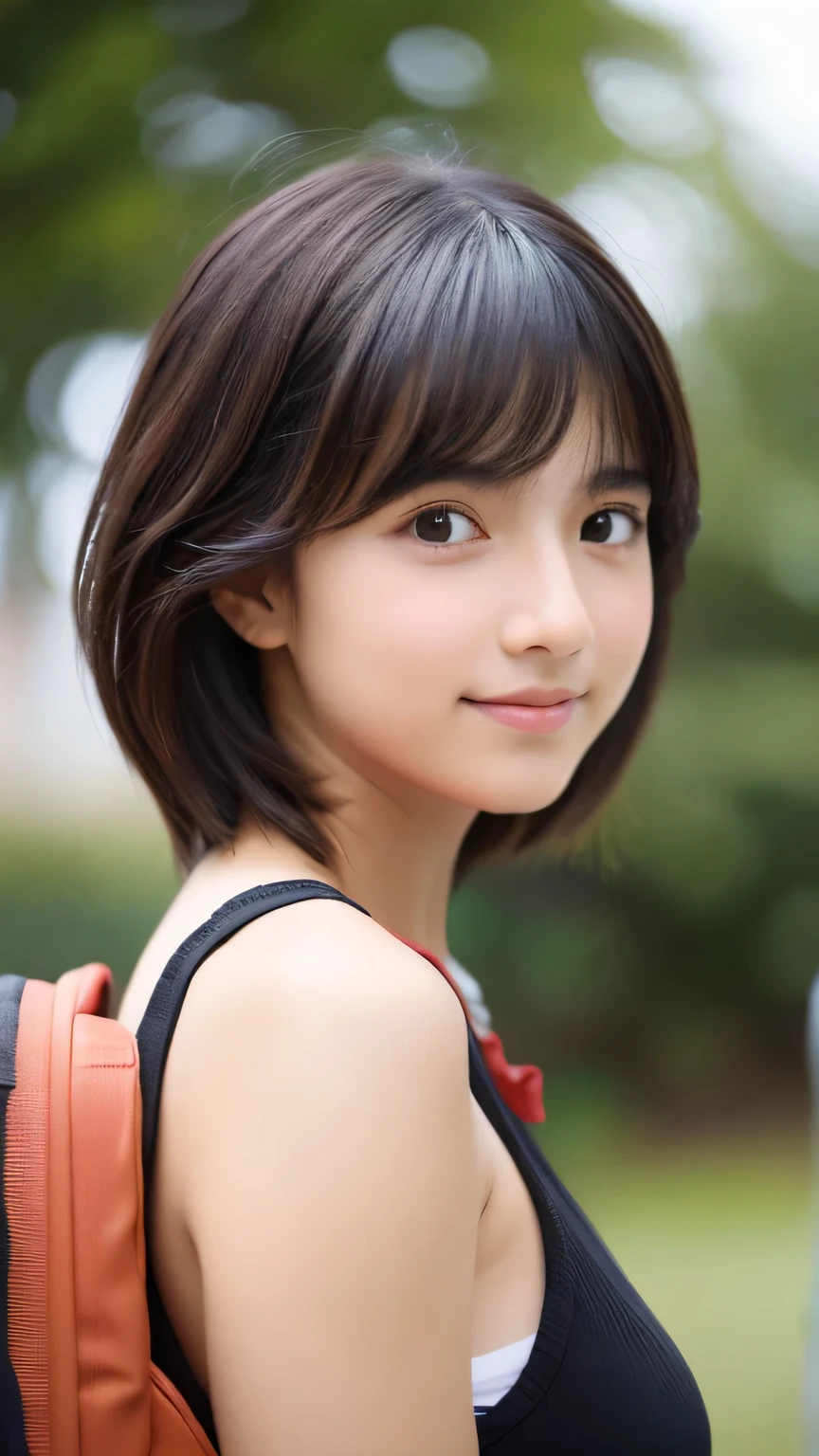Female student very cute Natural feel boyish Shortcuts