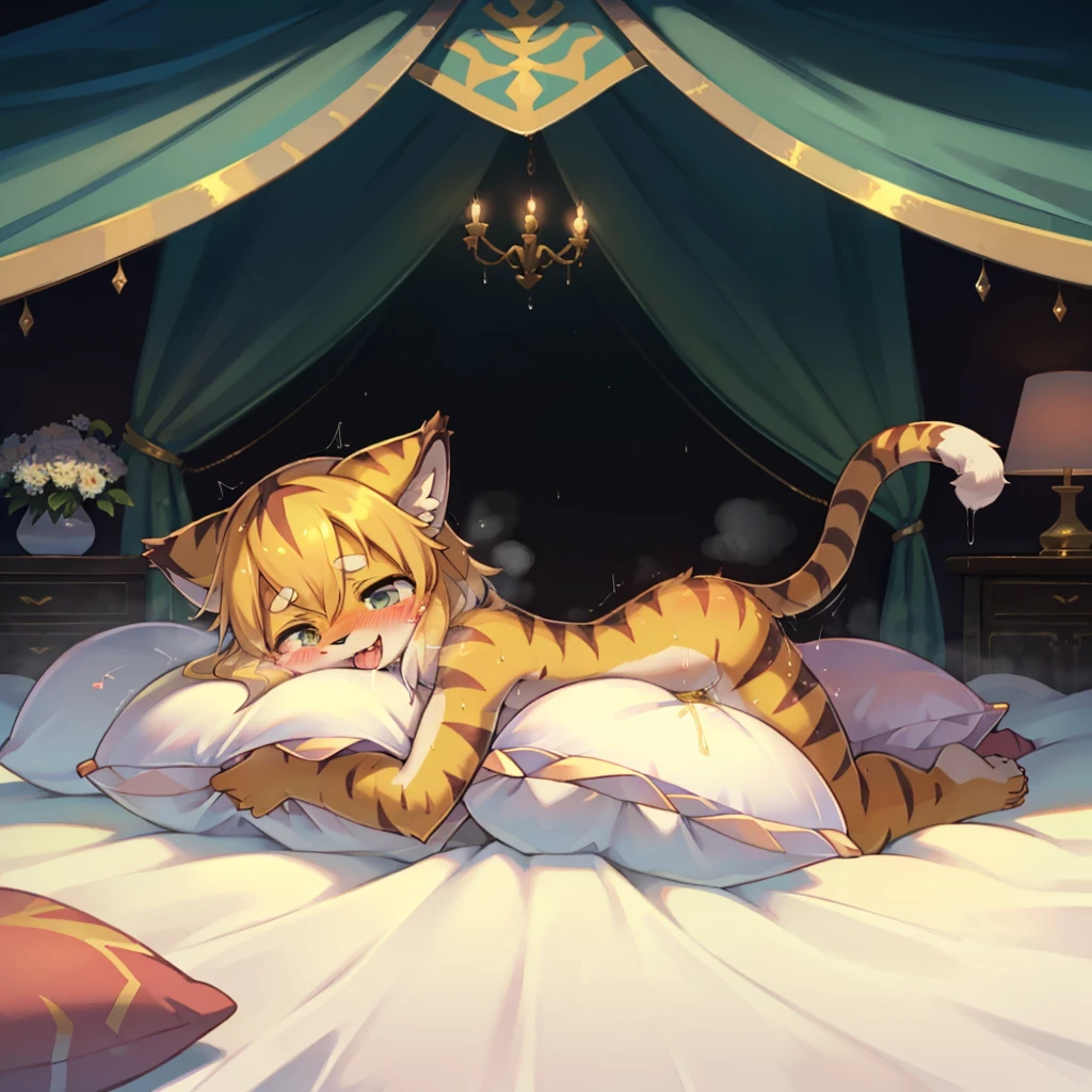 (masterpiece,best quality),my own, The Beast, , (Light and shadow suitable for any pillow background)), Naked可爱女孩在枕头上摆姿势, Naked,White,Nature,, (blush),a smile,Pillow Head,(Lots of pillows),Soft cushion,(canopy bed),Soft pillow quotation,(Pillow damage),Lots of pillows,(Crotch rubbing),((Pillow Hump)),(Pillow Head),(A tail),,(Pink pillow),(Love around the protagonist),Steam,(Pillow Head),(),(Luxury pillows),(Palace pillow pattern pillow),(palace),(Palace bedroom),(Gorgeous pattern pillow),Soft pillows,,(Classical European style bedroom ),(excited,shy person,Lack of expressiveness,),,pillow humping,mia,tiger tail,tiger ears,Tiger pattern,Sweat,liquid,Sweaty,乳Whiteliquid,Body swing,身体Shaking lines,Shaking lines,,open mouth,Tongue,urine,urine on pillows,peeing,枕头上Sweat,saliva,枕头上saliva,Damp marks on the pillow
