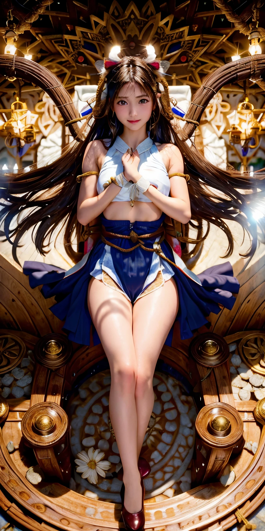 high-definition images, atmospheric perspective, 8k, super detail, accurate, best quality, 1 woman, (realistic skin), ecstasy face, dark brown pupil, ((drooping eyes, blush)), (sleepy face), ((elaborately designed luxury panties for adults, panties high definition images, draw panties with super precision)), (((show off the panties on the throne))), open legs, raise leg, thin thighs, thin legs, eccentric pose, slut, angle from below, (show armpit and sole), masturbation, straddling, heavy dress, ((goddess, body that emits strong light, accessories)), majestic room, magic frames,