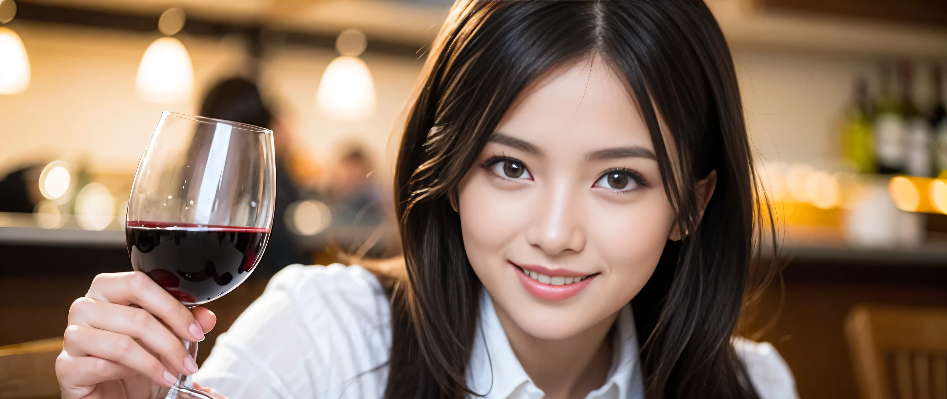 ((highest quality、8k、masterpiece:1.3))、wine 、1 male 1 female、Couple、Lovers Couple、Slim body、((Bob Hale、Straight hair:1.2)), (Realistic, Intricate details:1.2), テーブルにWine Glass、Shine light on your face、 Amazing view of the sunset sky and clouds、Amazing mountain views、A bright smile、The wonderfulness of smile、Bright image、The beauty of wine, Beautiful Face, blue eyes, The light shines on your face, Blushing, short hair,Bright Face、 (Age 37), 39 years old, Red wine 、Appetizers、Italian food、wine bottle、Champagne、Sparkling wine、Two beauties、Brown Hair、Shortcuts、Long sleeve shirt、dress、Pretty Woman 1, (Slim face), (The body is slim), (Brown Hair), (Shortcuts), cheeks turn a little red,Attractive beauty、restaurant, In a prominent place (From the waist up) Nova Frog Style, actress, model, Upper Body, White wine, slim, Wine Glass, 真ん中に置かれたWine Glass, smile, (smile: 1.15), Beautiful fine grain, Depth f/2,saturation, High Contrast, Strong light and shadow,Moist Body:1.5、3D texture、Delicate eyes、Brown Hair、The hair is very shiny、