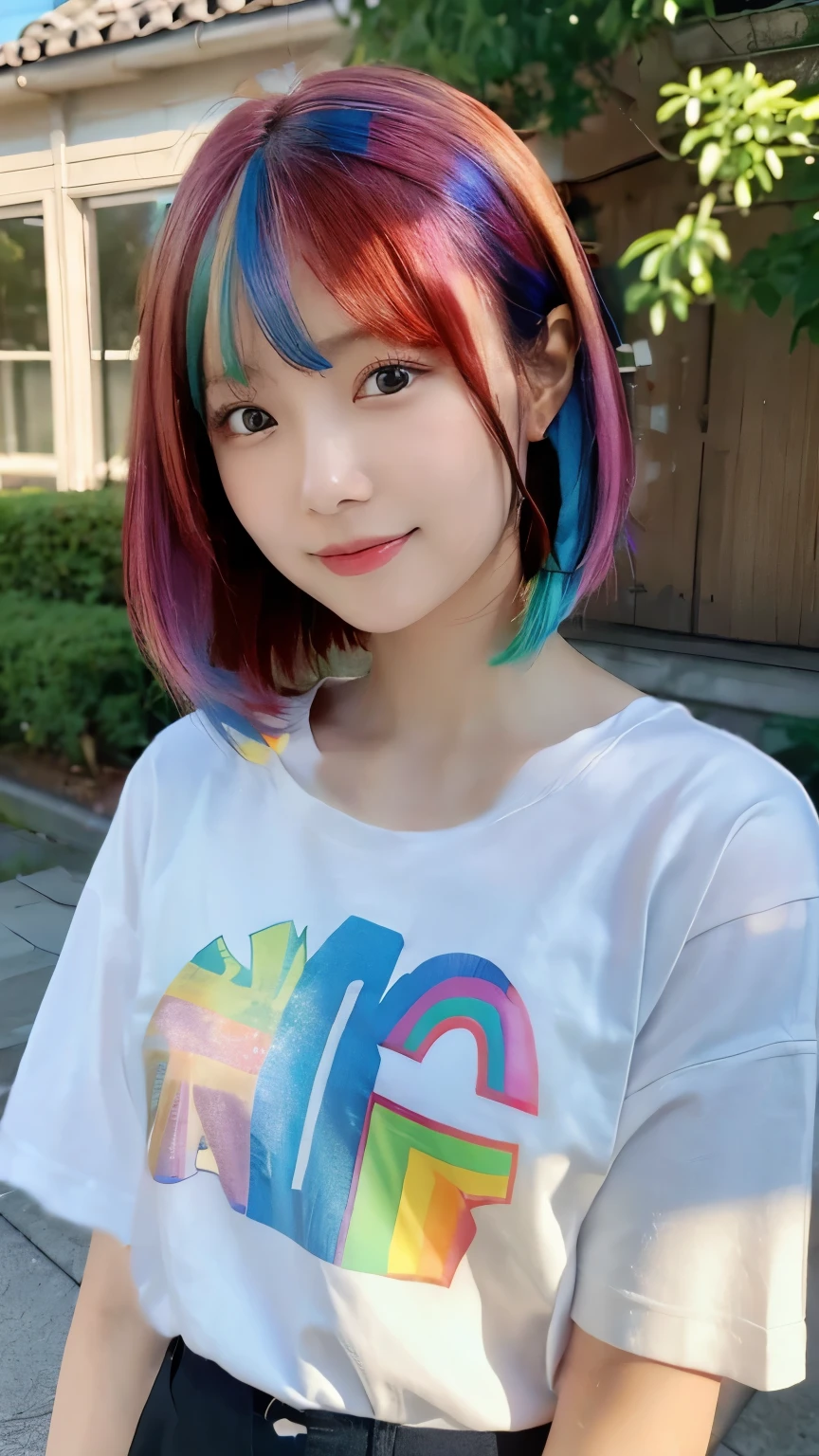 Rainbow hair colour