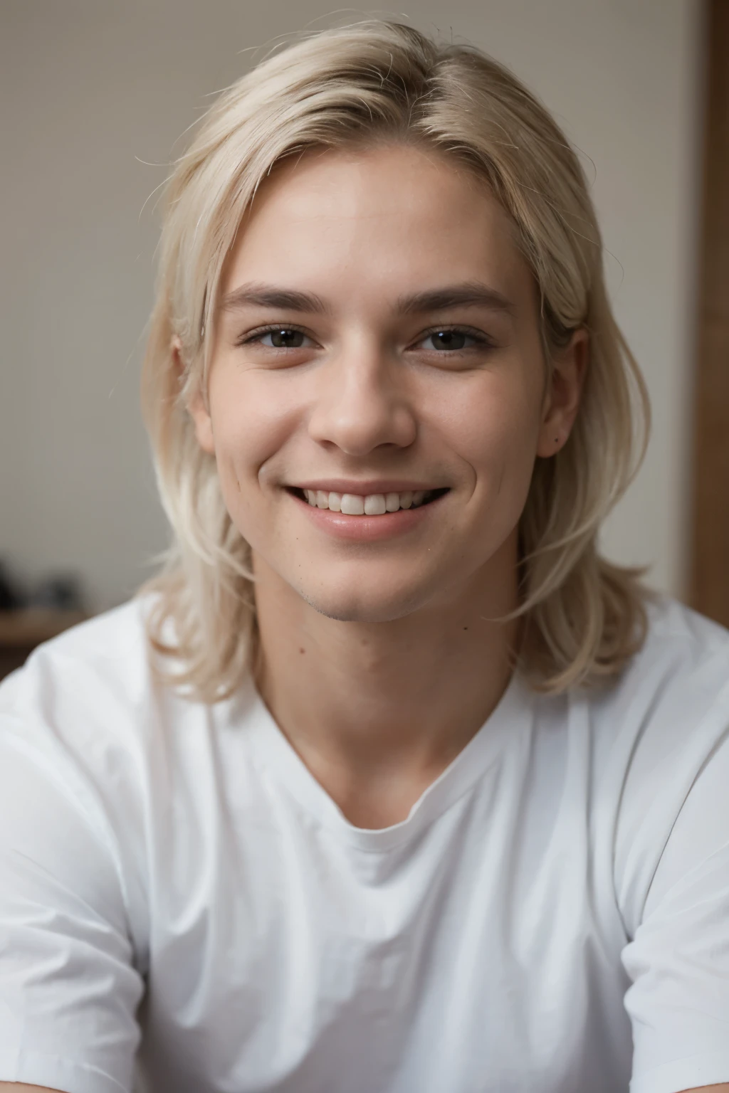 ((best quality)), ((masterpiece)), (detailed), male with white hair and great smile
