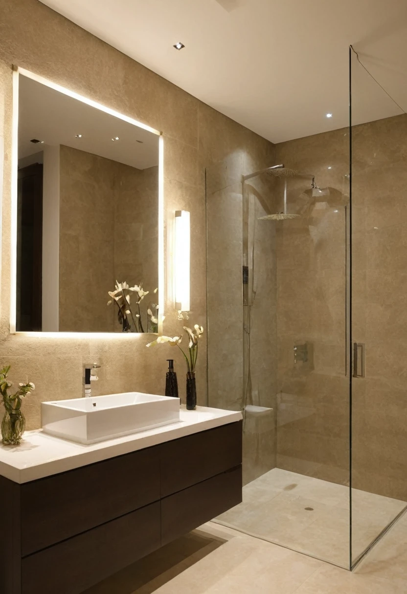 "the bath room, luxurious and modern interior design with a touch of sophistication and elegance."