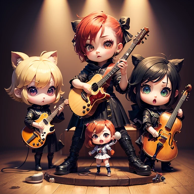 ​masterpiece、top-quality、ultra-detailliert、(Chibi Chara　vocalist:1.2)、Stand Microphone