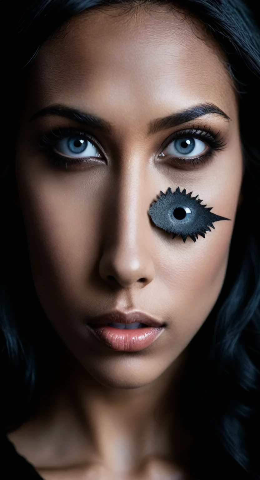 a masterpiece, highest quality, [crazy_eyes], (PERFECTLY-ROUND-TEARDROP-SHAPED:1.2), ultra-detailed, super-sharp, NSFW, Rankin, (ethereal:1.2), (surreal:1.1), atmospheric, hyperrealistic, intricate, dramatic lighting, chiaroscuro, dark fantasy, gothic, moody, cinematic, dramatic pose, alluring, sensual, seductive, captivating, mesmerizing, intriguing, enigmatic, mysterious, haunting, melancholic, introspective, emotional, evocative, powerful, impactful, striking, compelling