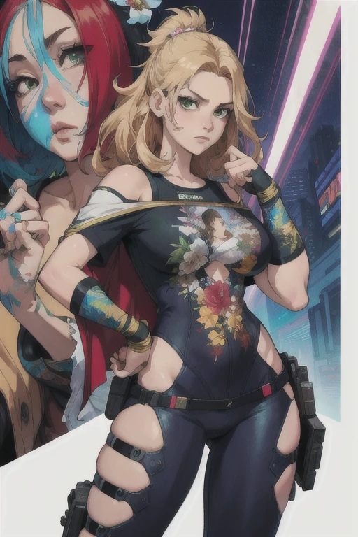 Enoshima Junko versus Tachibana Kanade Enter a world where warrior angel women exude sensuality and divine power, personifying aesthetic perfection and impressive elemental abilities. With voluptuous bodies, attractive curves and striking features, they stand out as symbols of desire and strength. Each of these warrior angels possesses dominion over a specific element—earth, water, fire, or air—channeling them into their fight against threats to their sacred lands. With their splendid wings and dazzling armor, they seduce by both appearance and power. Explore the intersection between sensuality and the ability to control the natural elements as these warrior angel women face epic challenges and reveal their emotional and moral complexity. Digital painting with flowing brushstrokes and vibrant colors to highlight the beauty and strength of warrior angel women, share on social media with hashtags: #AnjosGuerreiras #PoderSensual --ar 16:9 --v 5