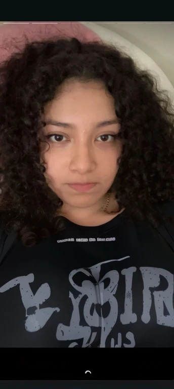 there is a girl with a black bra and a necklace on, curly haired, curly, curly hair, curly afro, curly dark hair, her face framed with curls, curly long hair, curly bangs, fair curly hair, curly black hair, black curly hair, long dark curly hair, messy curly hair, no makeup wavy hair, long curly hair, long black curly hair, Big tits, huge tits , no clothes, sexy, cute, minimal clothes, thick, bbw, chubby stomach, thick nipples, nipple piercings, large areola, hard nipples, piercing through shirt, nipples hard through shirt, busty, major cleavage, naked, ripping through top, spilling over sides, bra too tight, giant , extra wide hips, upper body zoom in, showing off huge , fat stomach, see through top, fat bbw, large areola showing, major cleavage, latina, down to stomach, wide hips, sexy, upper body zoom, thick arm, showing off , top half only, showing only upper, only a bra, showing off cleavage, naked, big tits showing, big out, no clothes