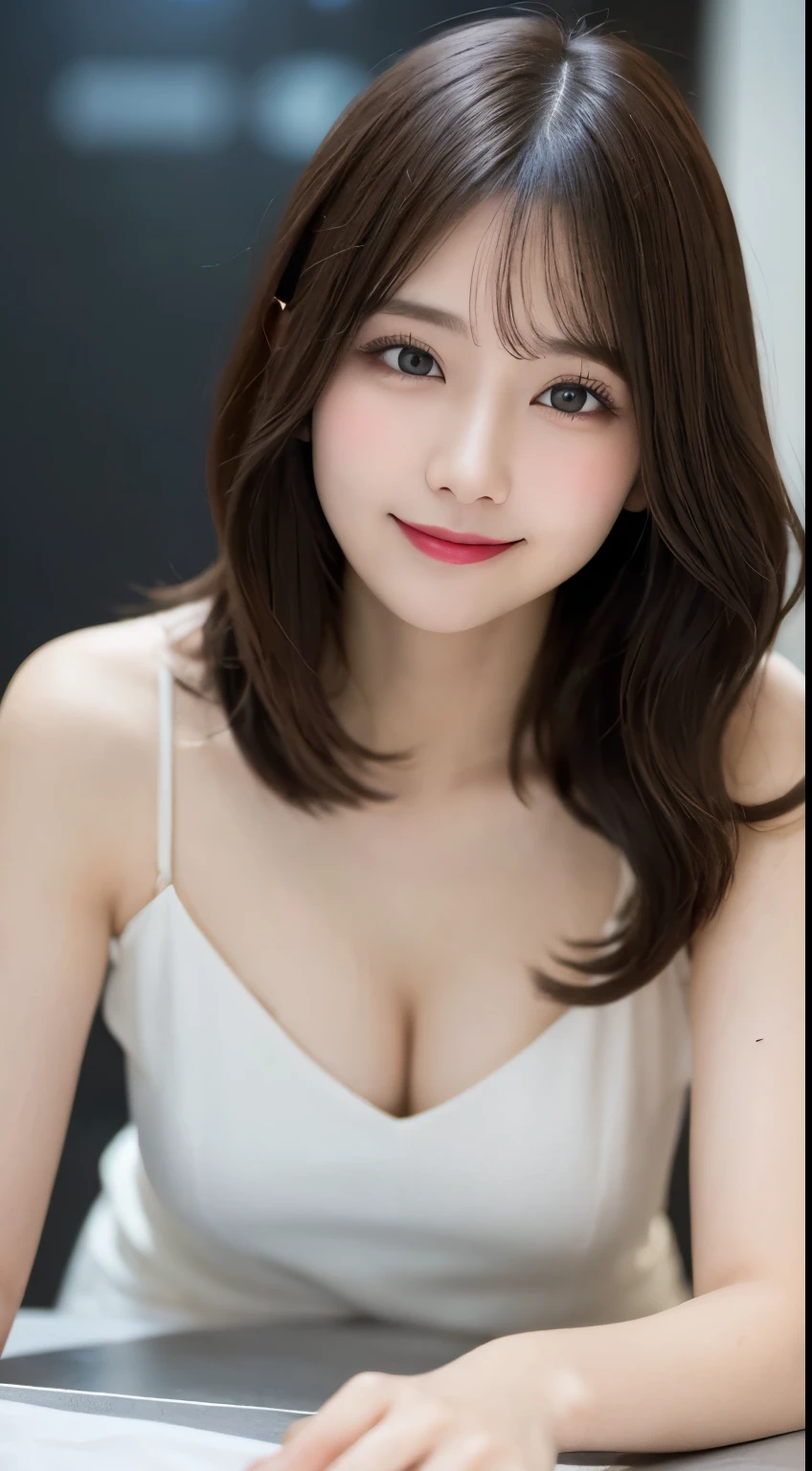 Tabletop, highest quality, shape, Very detailed, finely, High resolution, 8k wallpaper, 完璧なダイナミックな構shape, Beautiful and exquisite,ランダムなcute髪,,Natural color lip, Bold sexy pose,smile、20-year-old girl、cute、Looking into the camera,Always blur the background,Perfect and beautiful face,Slim face and figure,Big eyes、Putting on gal makeup,Small face,Shooting from below、smile,Blurred Background,Elegant feminine face、Cyberpunk Fashion、Change pose randomly、Randomly change the shooting angle and position、smile、Top to bottom々Shoot from the right angle and direction、Sexy Face、Get on all fours