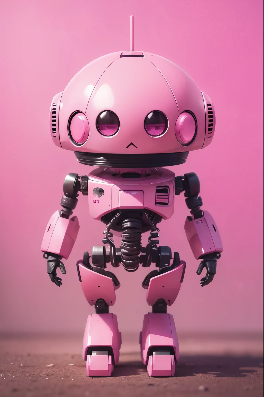pink robot against a pink background