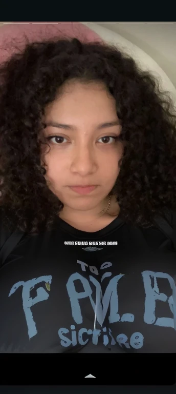 there is a girl with a black bra and a necklace on, curly haired, curly, curly hair, curly afro, curly dark hair, her face framed with curls, curly long hair, curly bangs, fair curly hair, curly black hair, black curly hair, long dark curly hair, messy curly hair, no makeup wavy hair, long curly hair, long black curly hair, Big tits, huge tits , no clothes, sexy, cute, minimal clothes, thick, bbw, chubby stomach, thick nipples, nipple piercings, large areola, hard nipples, piercing through shirt, nipples hard through shirt, busty, major cleavage, naked, ripping through top, spilling over sides, bra too tight, giant , extra wide hips, upper body zoom in, showing off huge , fat stomach, see through top, fat bbw, large areola showing, major cleavage, latina, down to stomach, wide hips, sexy, upper body zoom, thick arm, showing off , top half only, showing only upper, only a bra, showing off cleavage, naked, big tits showing, big out, no clothes