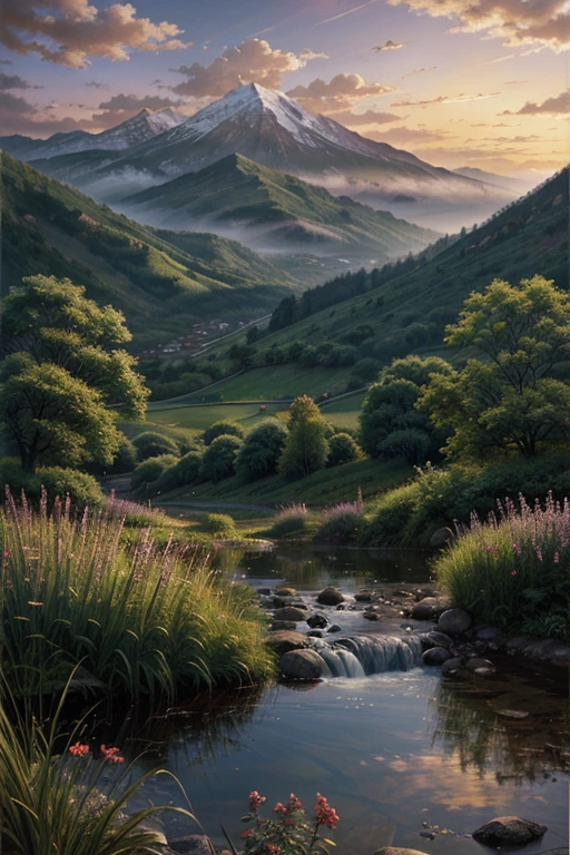 highest quality、Landscape painting、Twilight、Sentimental atmosphere