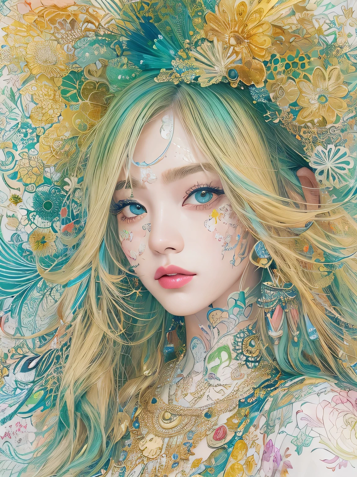 Masayo Style、(((stylish fashion))), 8K Quality、Intense watercolor, Detailed watercolor art, Watercolor splash, Surreal, avant-garde pop art, Beautiful and expressive paintings, Beautiful artwork illustration, Very colorful tones, wonderful, Cool beauty, highest quality、Official Art, Vector art, Stylish design, (((The most beautiful girl))), (((highest quality))), HDR, ((detailed)), (((Doodle Art)), ((masterpiece)), ((Super detailed)), (((Stylish))), (((adventure)))