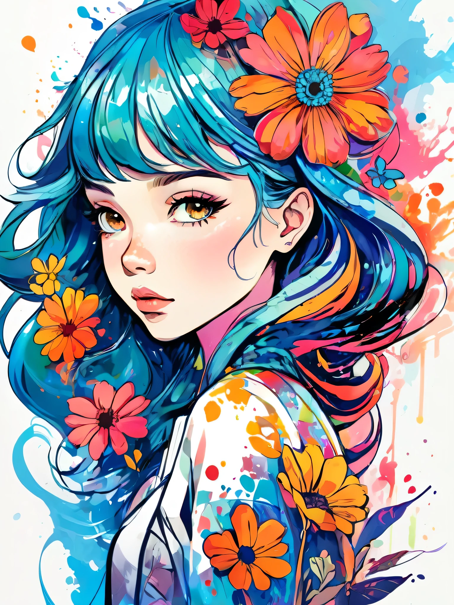 absurdres, highres, ultra detailed, (1girl:1.3), kawaii
BREAK
Masayo Style、(((stylish fashion))), 8K Quality、Intense watercolor, Detailed watercolor art, Watercolor splash, Surreal, avant-garde pop art, Beautiful and expressive paintings, Beautiful artwork illustration, Very colorful tones, wonderful, Cool beauty, highest quality、Official Art, Vector art, Stylish design, (((The most beautiful girl))), (((chibi))), (((highest quality))), HDR, ((detailed)), (((Doodle Art)), ((masterpiece)), ((Super detailed)), (((Colorful flowers))),(((Stylish)))
