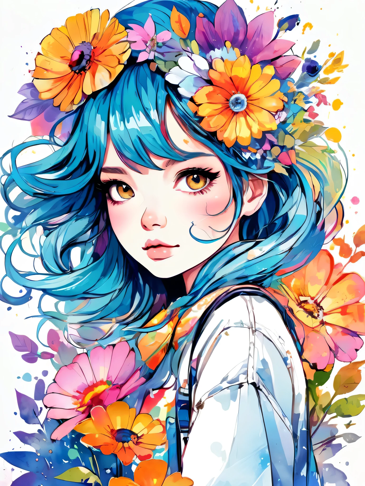 absurdres, highres, ultra detailed, (1girl:1.3), kawaii
BREAK
Masayo Style、(((stylish fashion))), 8K Quality、Intense watercolor, Detailed watercolor art, Watercolor splash, Surreal, avant-garde pop art, Beautiful and expressive paintings, Beautiful artwork illustration, Very colorful tones, wonderful, Cool beauty, highest quality、Official Art, Vector art, Stylish design, (((The most beautiful girl))), (((chibi))), (((highest quality))), HDR, ((detailed)), (((Doodle Art)), ((masterpiece)), ((Super detailed)), (((Colorful flowers))),(((Stylish)))