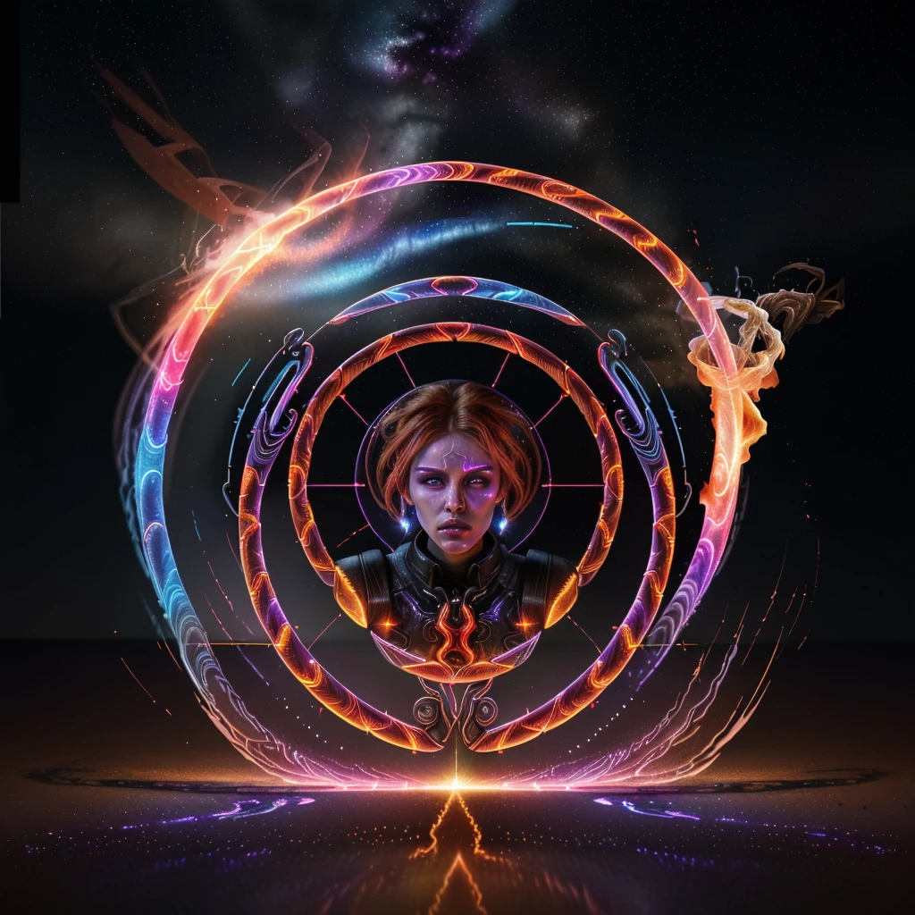 Reverse Mirroring, unreal 3D Laser Engraved, Celestial, Purple, Red, Blue, Bright, spirals of neon, Flaming rope, flamethrower18-wheelers big rig
inside, masterpiece, contoured beveling, bevelborders, bilinear effects, warp, gradient glow, diamond mirroring, ultrarealistic, highres, 3D, bright contoured flames, smoking, multi colored, bright, diamond effect, deepbeveling, Artstation, Art, Masterpieces, halo