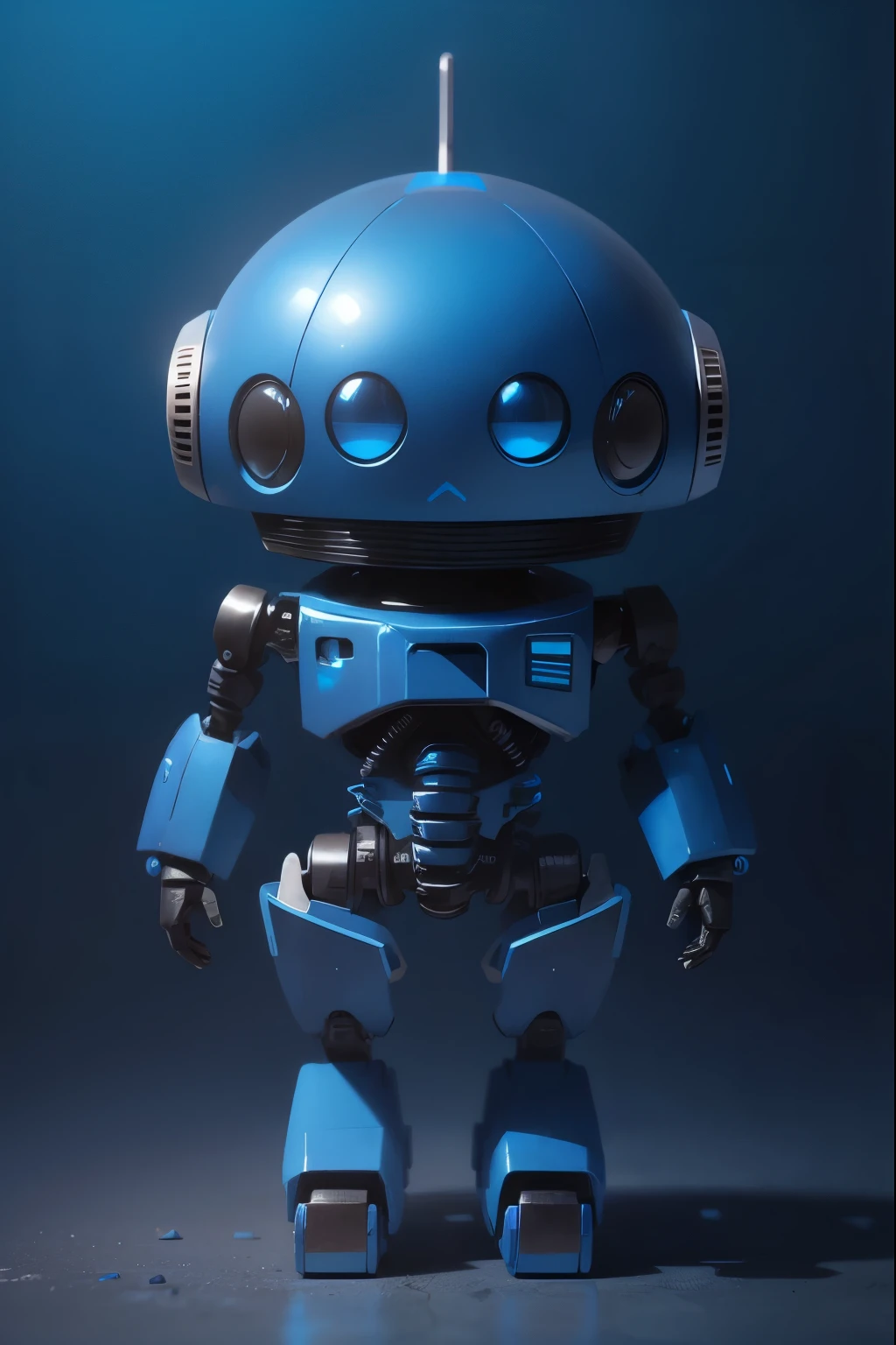 blue robot on a blue background