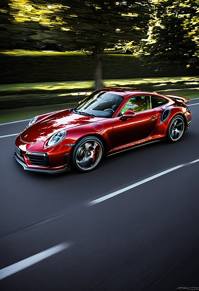 Porsche 911 turbo red metallic