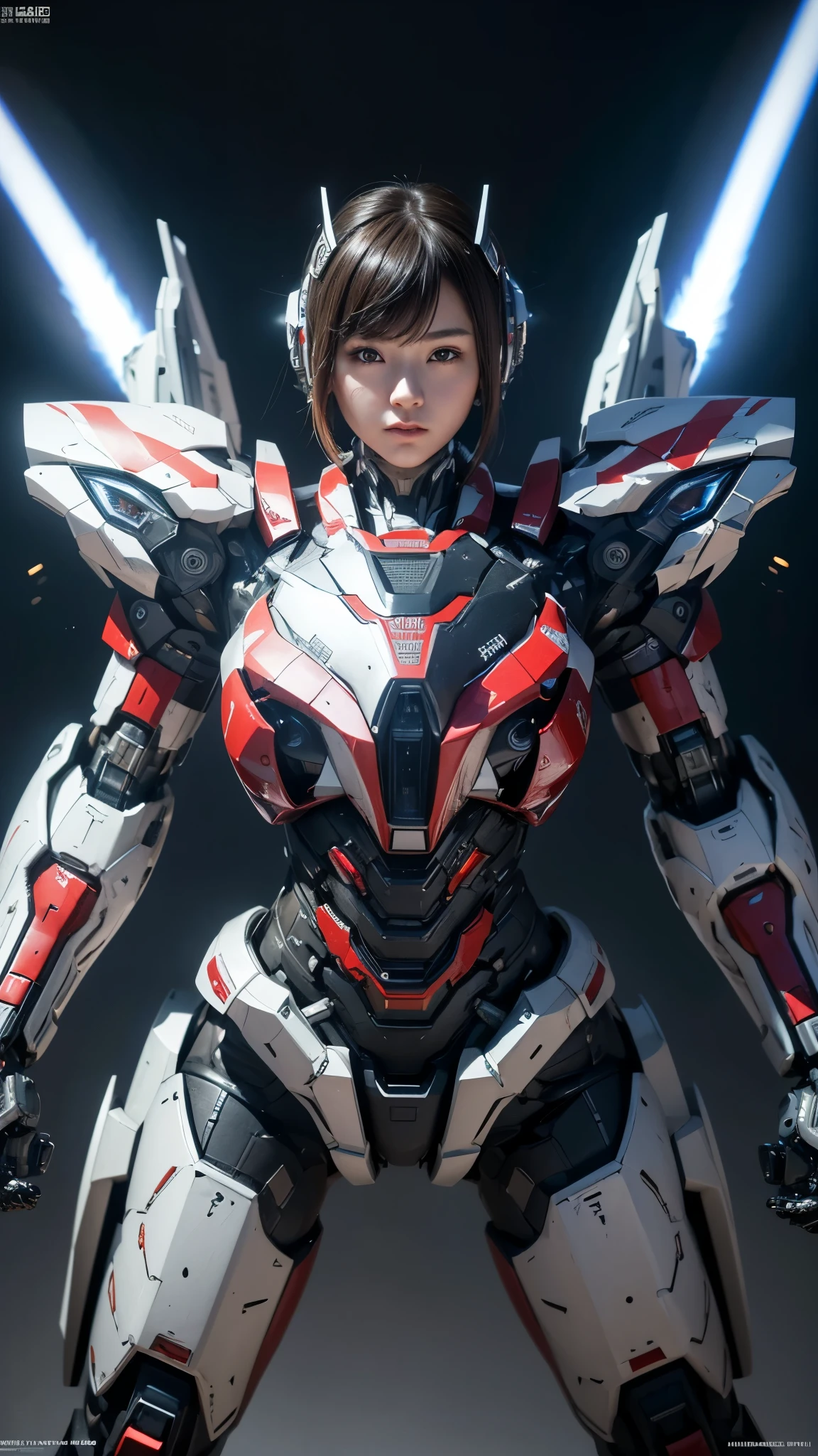 Super detailed, advanced details, high quality, High resolution, 1080p, hard disk, beautiful,(war machine),Armor War,(Missile)Capture the big picture,beautiful,Mecha cyborg girl,battle mode,Mecha body girl,She is wearing a futuristic war machine weapon mecha