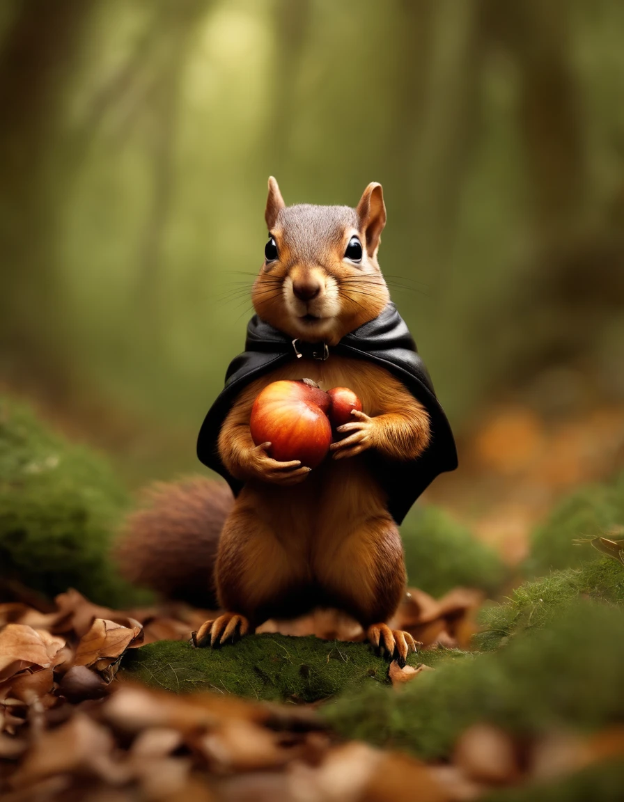 (CBZBB:1.25)realism,Elf, Elf looks like a squirrel, ((ez idna)), In the clearing under the oak tree, Holding a large acorn in his paws, Wearing a dark leather vest with a hood, CBZBB,Lovely, small, baby, beautiful, Fantasy Art, Mutation Art, Pop Art Station, The art of math, detailed, Practical, human creature, Features, 微small, Lenses, movie portrait of squirrel, cute Features, looks like a mole,