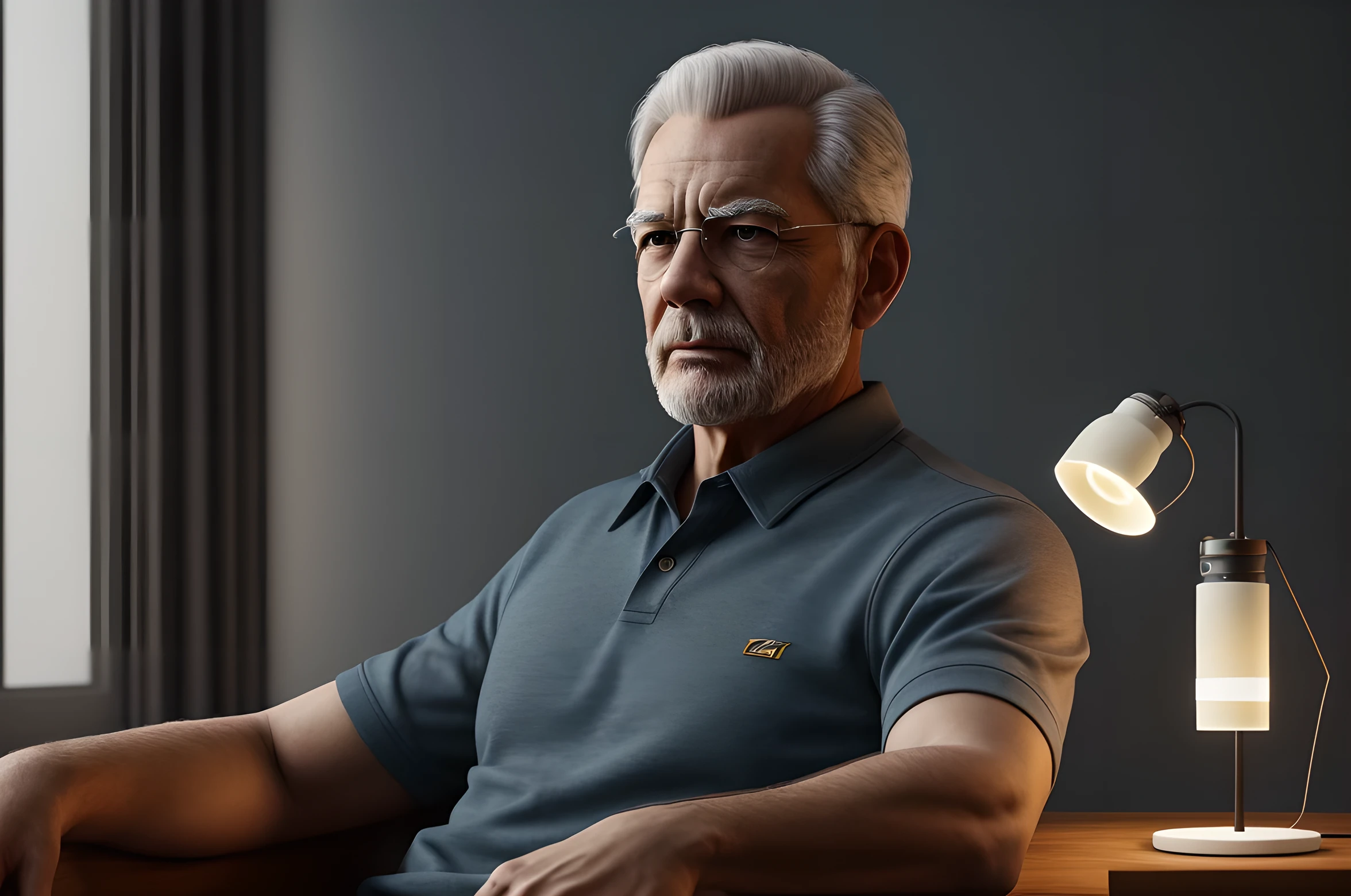 highfashion, old man sitting on sofa in dark study, light from floor lamp illuminating his hair and shoulders, black background, mikhail kats, photorealistic, (best quality,4k,8k,highres,masterpiece:1.2),ultra-detailed,(realistic,photorealistic,photo-realistic:1.37),HDR,UHD,studio lighting,ultra-fine painting,sharp focus,physically-based rendering,extreme detail description,professional,vivid colors,bokeh