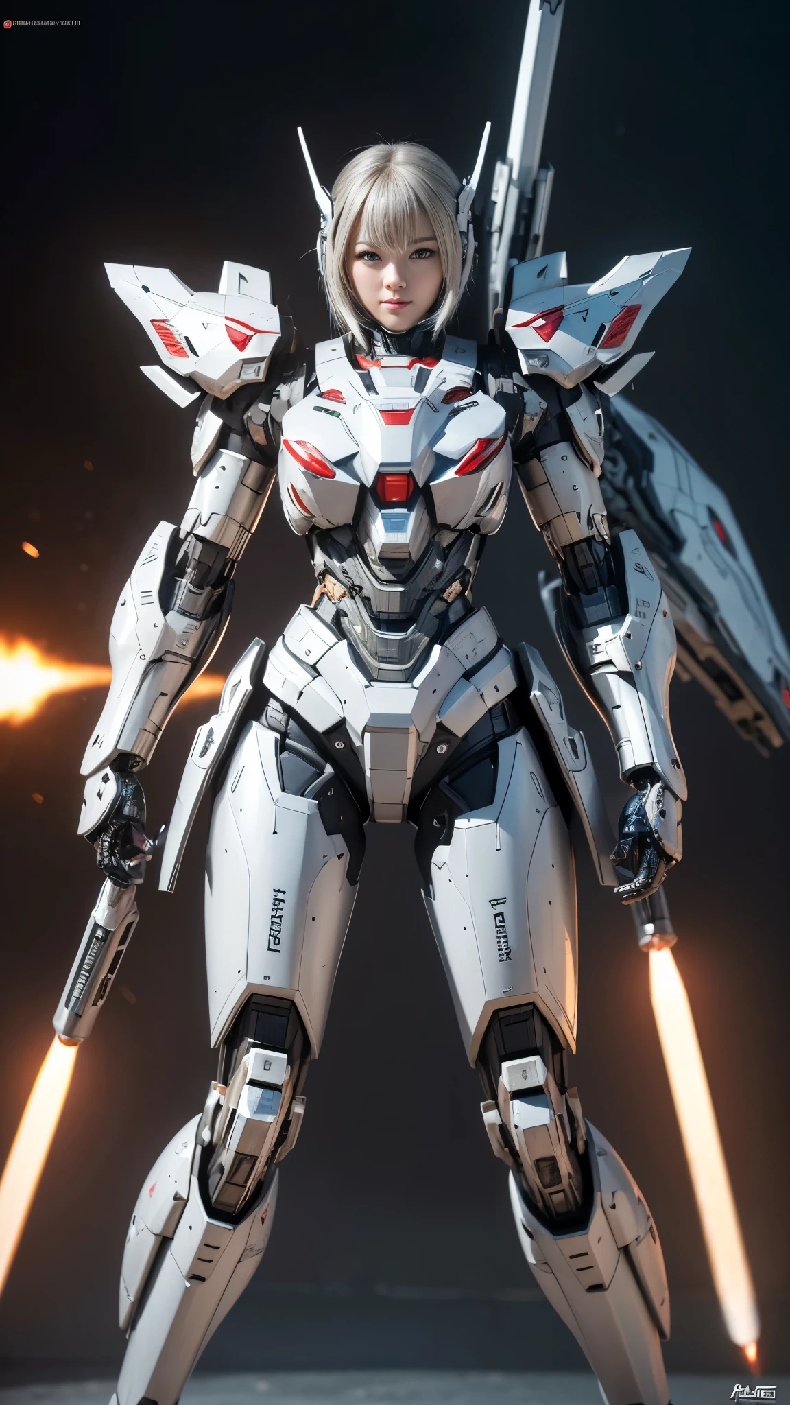 Super detailed, advanced details, high quality, High resolution, 1080p, hard disk, beautiful,(war machine),Armor War,(Missile)Capture the big picture,beautiful,Mecha cyborg girl,battle mode,Mecha body girl,She is wearing a futuristic war machine weapon mecha
