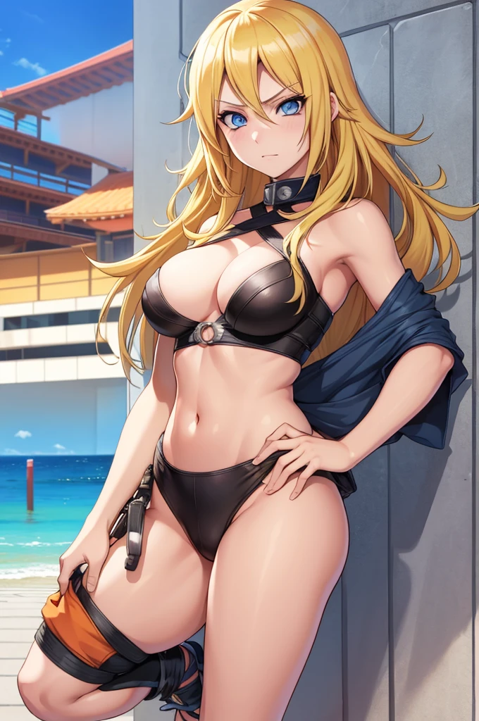 1 girl, naruto uzumaki as a girl, naruto genderswap, female naruto uzumaki, naruto genderbend (anime naruto) genderswap, female/girl/woman, feminine body, cute, hot, long blond hair, blond hair, long hair, blond, blue eyes, beautiful eyes, feminine blue eyes, girly outfit, modern clothes, nice clothes, fashionable outfit, ultrasharp, 4k picture, highly detailed, beautiful