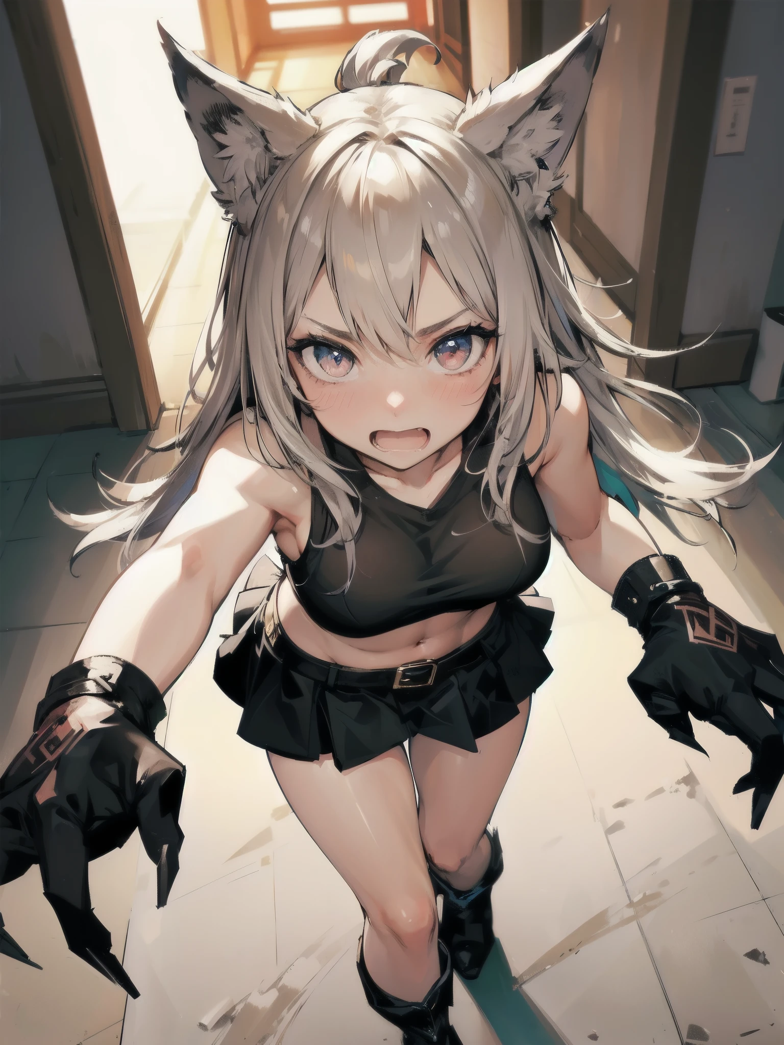 high quality,hd,16k,sharp line,1girl,fantasy,fem
ale wolf ears,wolf tail,beautiful hair ,cute face, large breasts ,nice legs,,focus girl,detailed beautiful face,detailed clothes,beautiful eyes,dynamic angle