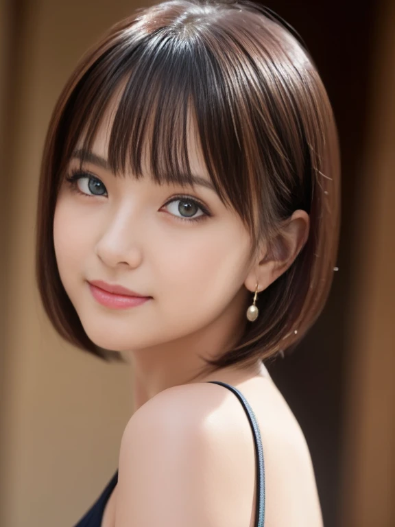 (masterpiece)、(highest quality:1.5)、(16k wallpaper:1.2)、(Photorealistic:1.2)、(Ultra-detailed:1.2)、(超A high resolution:1.2),(超reality的), (High resolution), (Very detailed), (Professional), (Realistic), (Post-processing), (Very detailed),(Sharp focus), Sharp focus:1.2,Photorealistic, Ultra-realistic, Backlight, Bright light, (Improvement of quality:1.4), Healthy thighs、Narrow waist、Big Ass、(Beautiful legs)、((完璧に細部まで再現された5Book指の手)),(Anatomically correct body)、((1 female:1.4))、日Book人、Asian、Realistic Skin、(Small chest:1.4),Pretty woman with perfect figure:1.4,(from the front:1.5), (Enhances the beauty of skin texture:1.1), (beautiful細かい目), (Detailed face),beautifulreality的な顔,No makeup、beautifulBlack Hair、Super Beauty、The best smile、Natural color lip、Even bangs、Hide eyebrows with bangs、((29-year-old woman))、Bob Hair、Hair blowing in the wind, (Black Hair, Iris, Watery eyes, Shining Eyes, Bob cut hair, Small earrings, Lightly reddish), Hair behind the ear、No makeup、(Drooping eyes)、Drooping eye corners、Professionalのカメラマンが撮影した写真,reality的な雰囲気,beautiful dark blue eyes,Mouth Details,Glossy lips,Thick eyebrows,Soft white skin that shines in every detail,Detailed drawn eyes,Big black eyes,Detailed lips,とてもbeautiful顔,Very well-formed face,A vivid face,beautiful, Glistening lips,Infinite reality,Best Design,(めちゃくちゃかわいい日Bookの女の子,日Bookのアイドル,Young sensual idol,Watery eye,my finger5Book,Attention to detail Long slender legs:1.3),(((Photorealism))),reality,