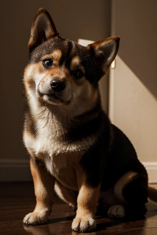 Cute Shiba Inu in 8K resolution, Neoclassicism, chiaroscuro, fisheye