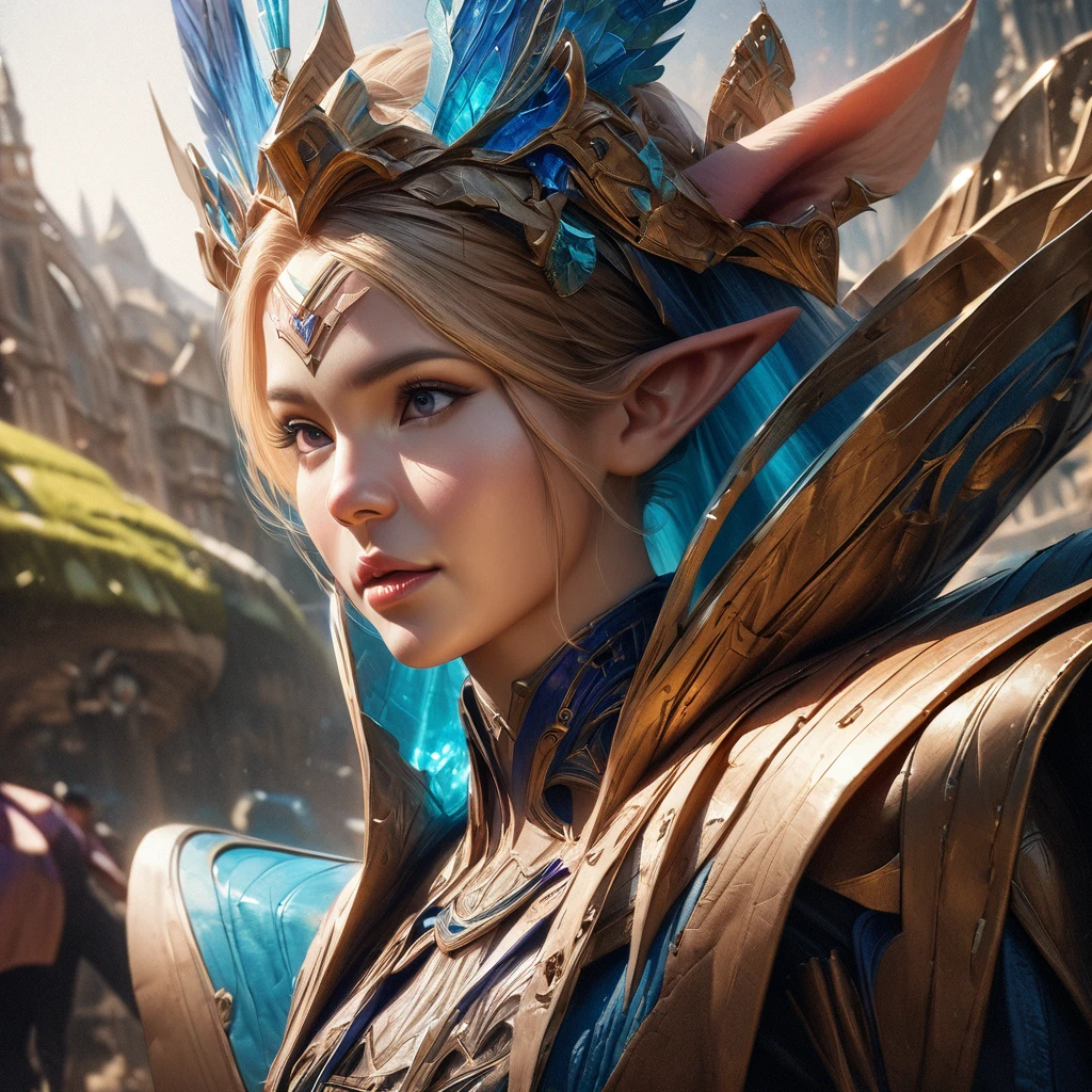 (subject 1: cryptic girl, blonde, high tech suit) (subject 2: elf companion, high fantasy regal outfit, very big eyes and ears) purple elephants, blue prairie, ethereal, fantasy, magical realism, highly detailed, 8k, cinematic lighting, vibrant colors, dramatic composition, intricate details, imaginative, cinematic perspective, surreal, dreamlike, whimsical, beautiful, magical, (best quality,4k,8k,highres,masterpiece:1.2),ultra-detailed,(realistic,photorealistic,photo-realistic:1.37)
