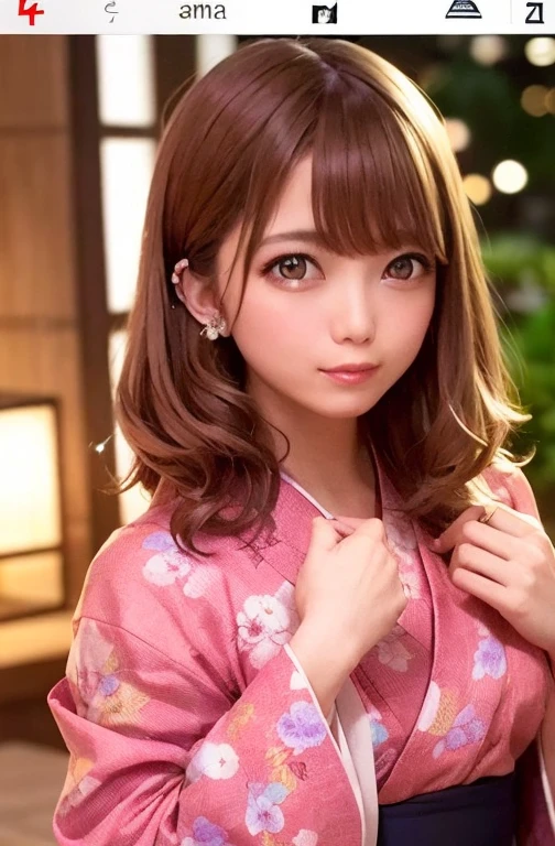 (Tabletop, highest quality:1.4), Beautiful Face, 8k, 85mm, Absurd, (Floral Yukata:1.4),(Off the shoulder:1.2),Upper body, Exposing the breasts、 Violet, Gardenias, Delicate girl, alone, night, View Viewer, Up to the knees,Film Grain, chromatic aberration, Sharp focus, Face Light, Professional Lighting, Sophisticated, (smile:0.4), Cleavage, (Simple Background, Bokeh Background:1.2), Detailed aspect