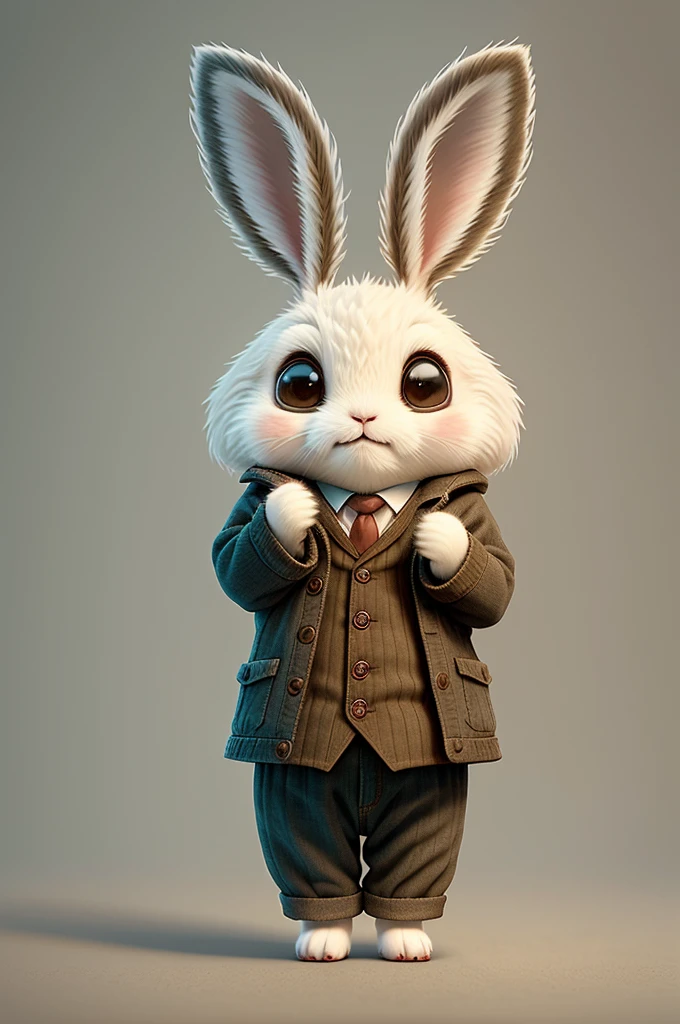 Cute cute little bunny waving and smiling to say hello, Unreal Engine, Comfortable interior lighting, Art Station, Detailed digital painting, Movie, role conception:mark ryden、Pixar and Hayao Miyazaki, Unreal 5, Daz, Surrealism, Octane Rendering, 3DMDT1