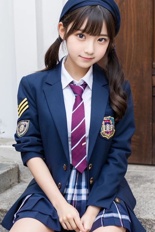 1girl student  school_uniform sit