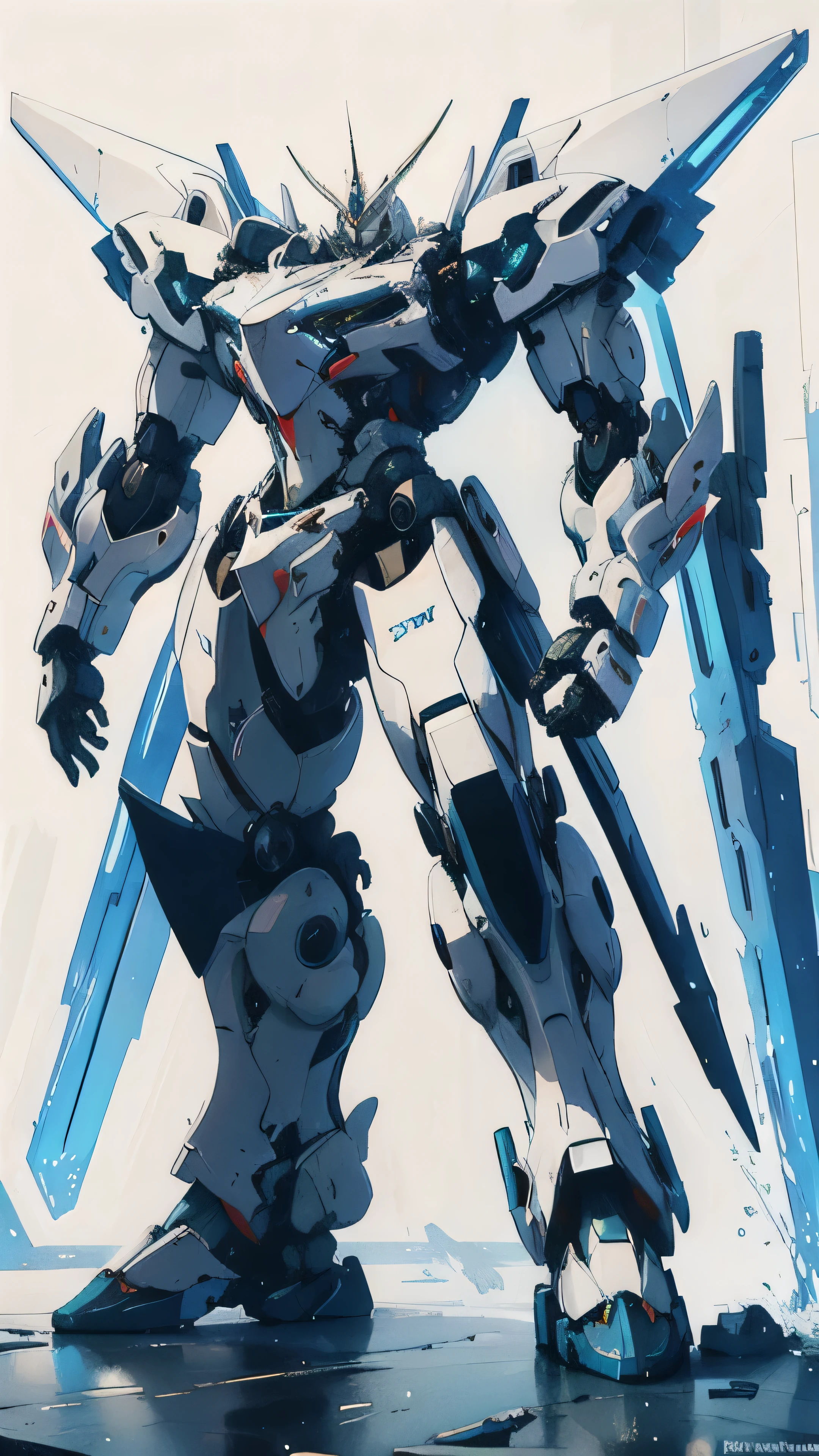Arafed robot holding a sword and standing in front of a giant structure, White Mecha, modern Anime Mecha, Cool mecha style, Large mecha robot in anime, White Mecha, Highly detailed digital art in 4K, Mecha Art, Concept Art Wallpaper 4K, Anime Mecha Aesthetics, Anime Mecha, High quality digital concept art