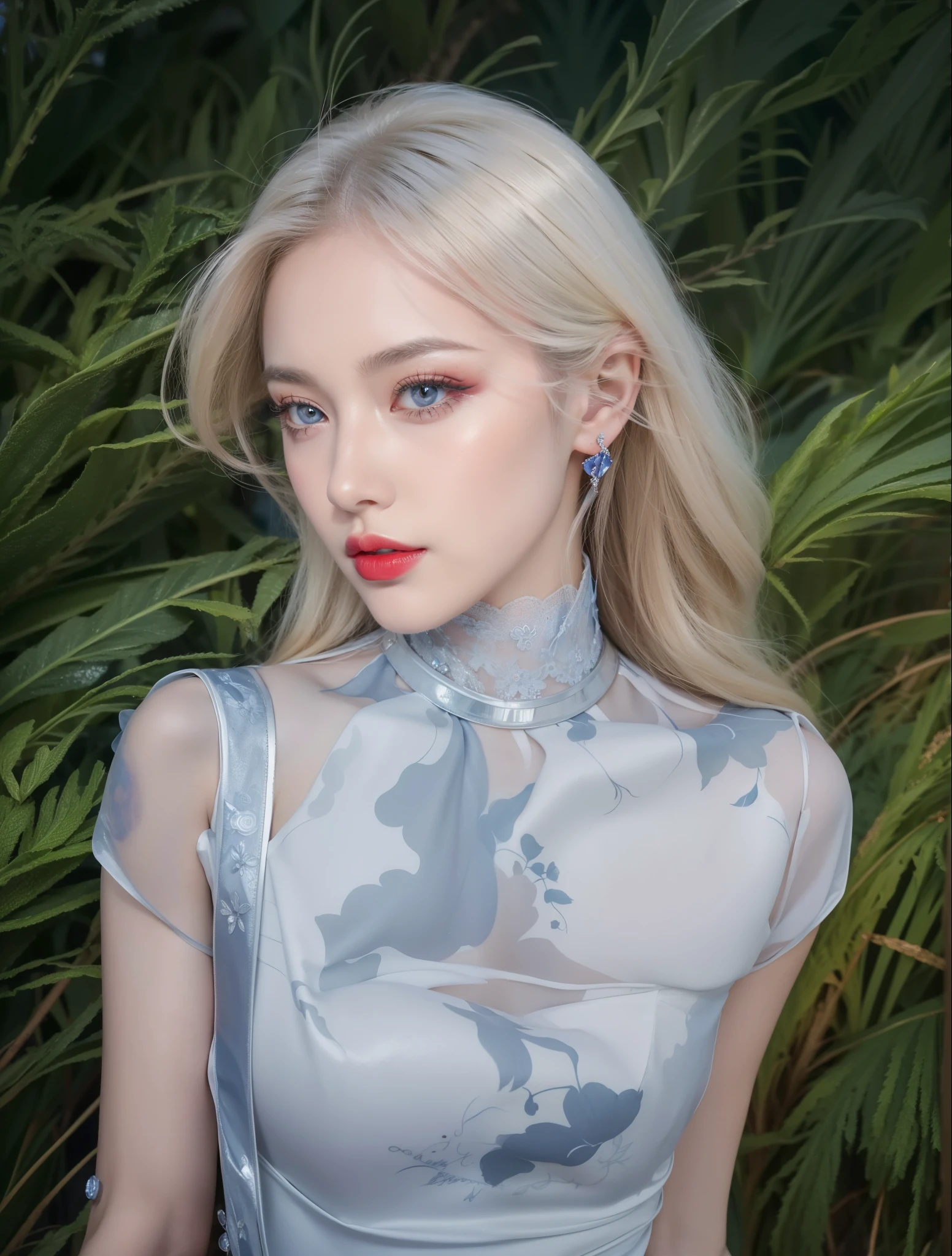 Super detailed, Delicate face, Realistic style, Stock Photography: , rich and colorful, Surrealism, Realistic textures, Dramatic Lighting, Thin Film Distiller 800 (8K, original photo, Better quality, masterpiece: 1.2), Super detailed, (Extremely delicate skin: 1.2), 8K Ultra HD, SLR camera, Soft Light, high quality,Snow Queen,ice castle,Blue pupils,Apply red lipstick,Tattoo goddess,With tattoo pattern,Ultra-clear portrait,apply lipstick,Wearing necklace jewelry,apply lipstick,Wear heavy makeup,The facial texture is very clear,Beautiful tattoos on the body,Deep blue eyes(Sapphire-like pupils),