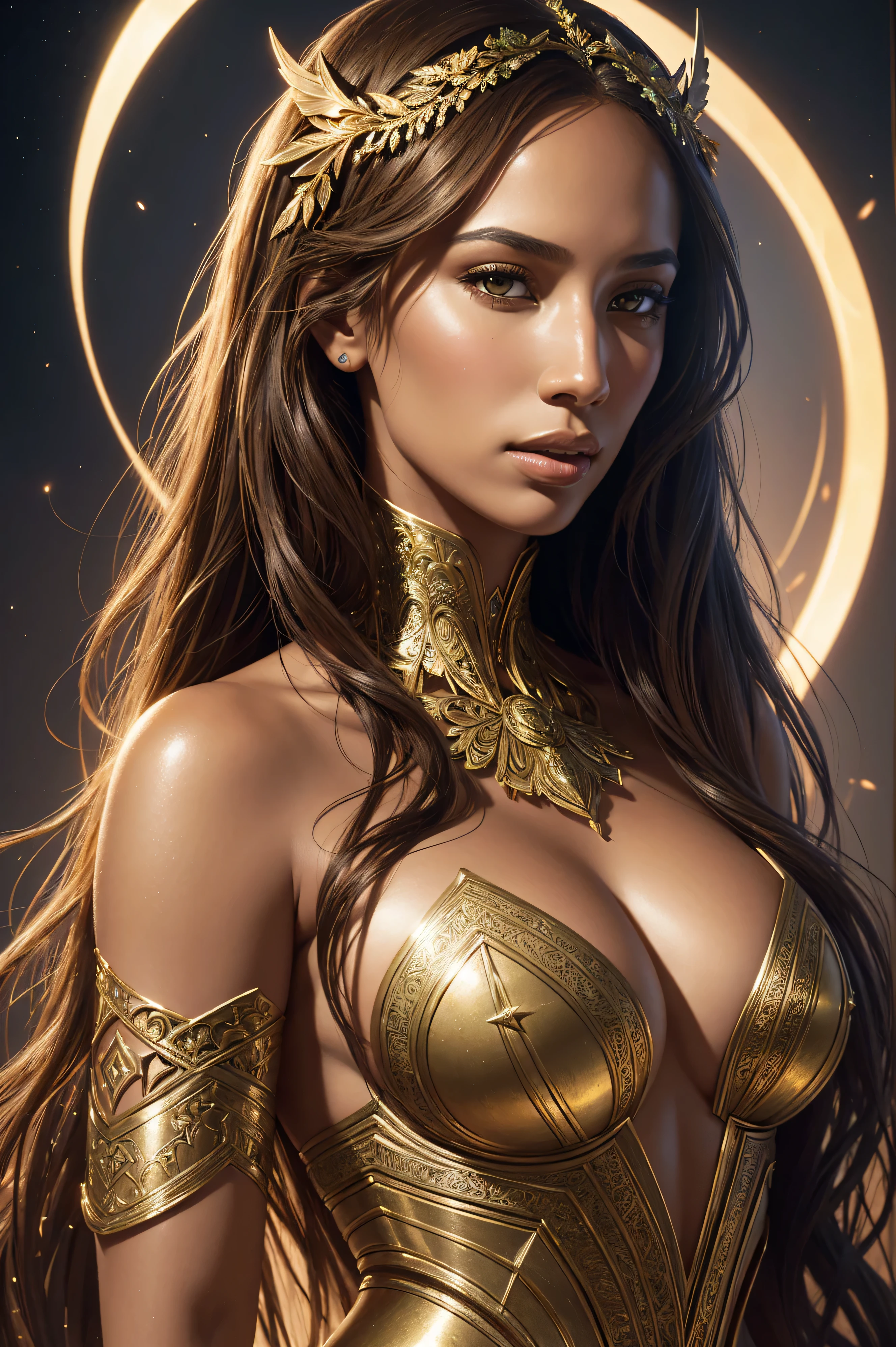 portrait of Leona Lewis as an extremely beautiful greek goddess, gorgeous, fantasy, intricate, elegant, highly detailed, digital painting, 8k, hdr, concept art, smooth, sharp focus, illustration, art by artgerm and h r giger and alphonse mucha